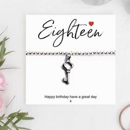 Aye Do 18th Birthday Beaded Bracelet & Card 607-CD-SBkey