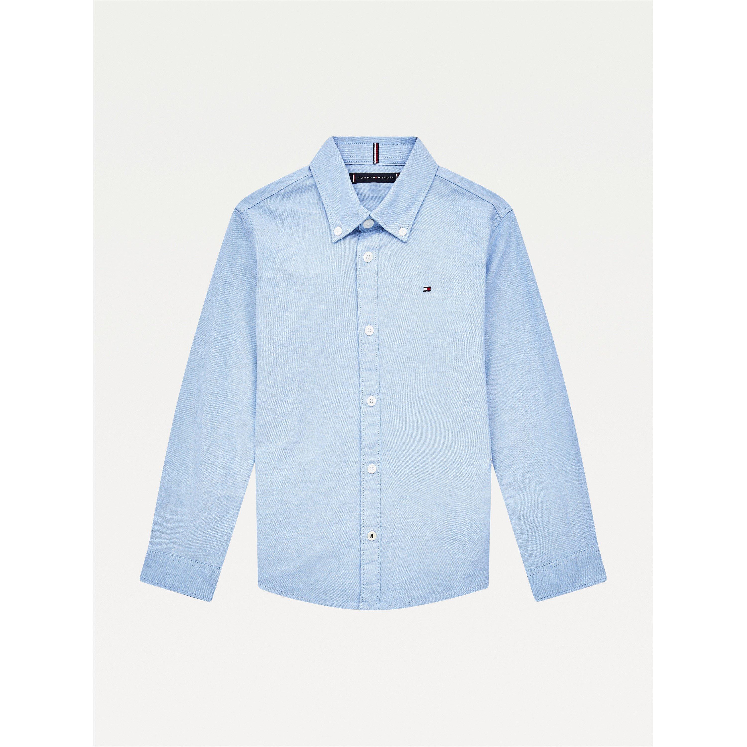 Tommy Hilfiger Boy's Oxford Long Sleeve Shirt - Calm Blue C1S - Size 12Y