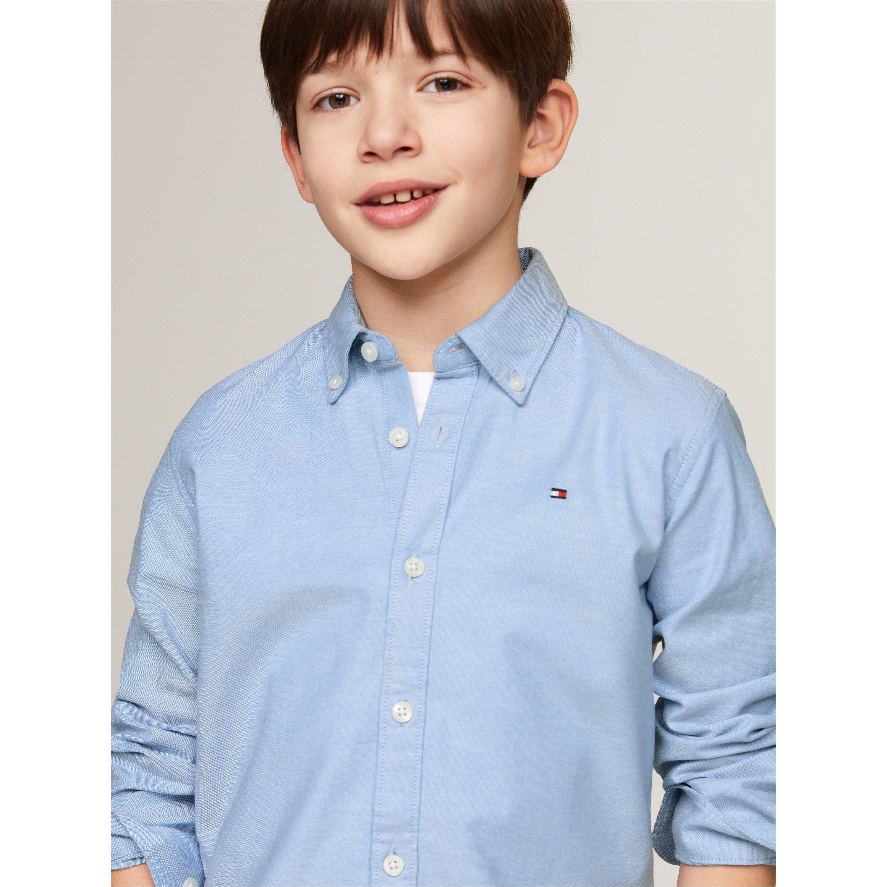 Calm Blue C1S - Tommy Hilfiger - Boy's Oxford Long Sleeve Shirt - 4