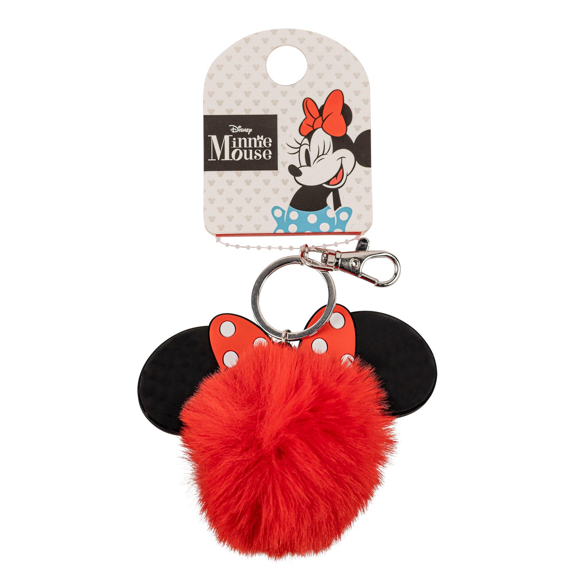Red - Minnie Mouse - Mini Pom Keyring - 3