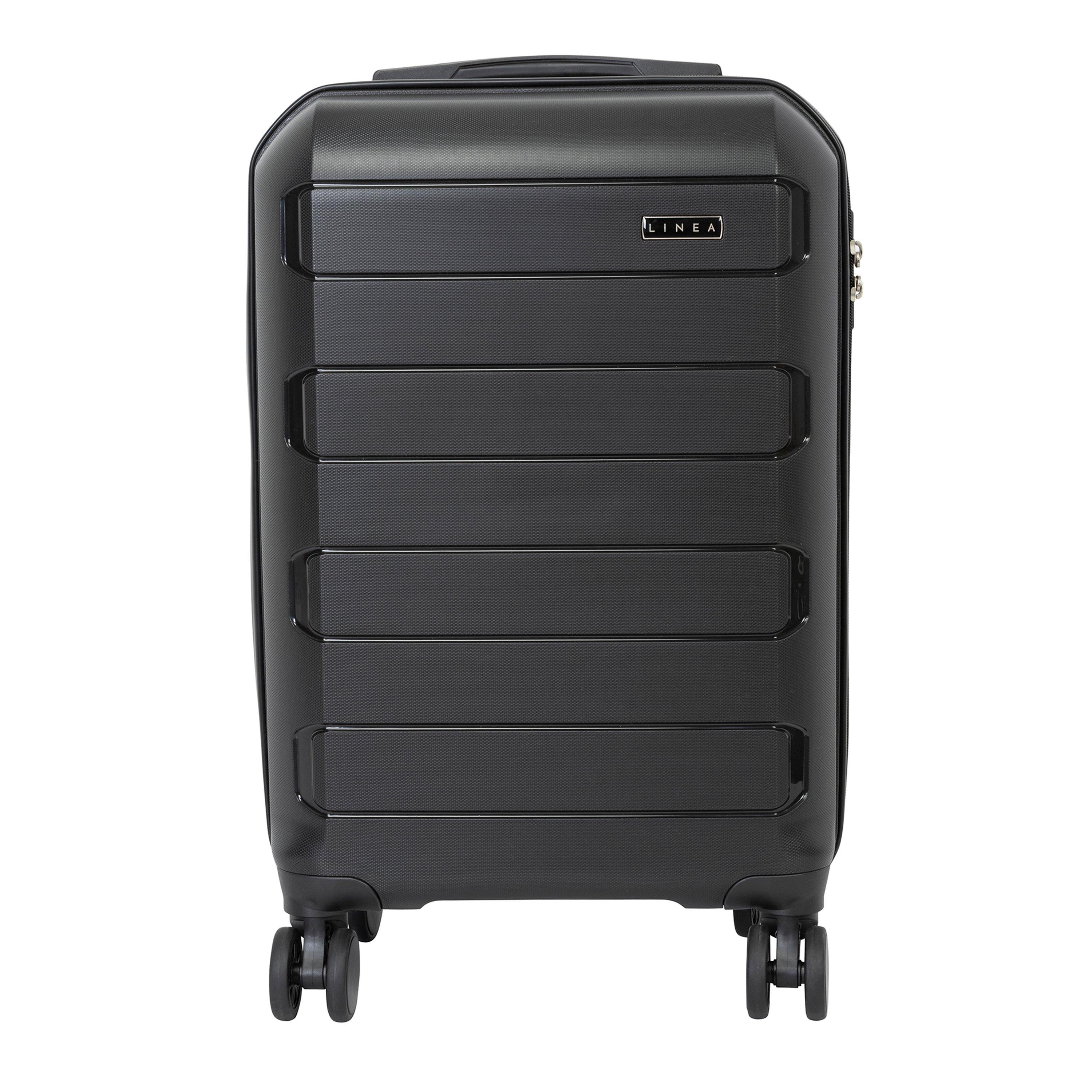 Linea  Turin Hard Suitcase - Black - 22in/56cm
