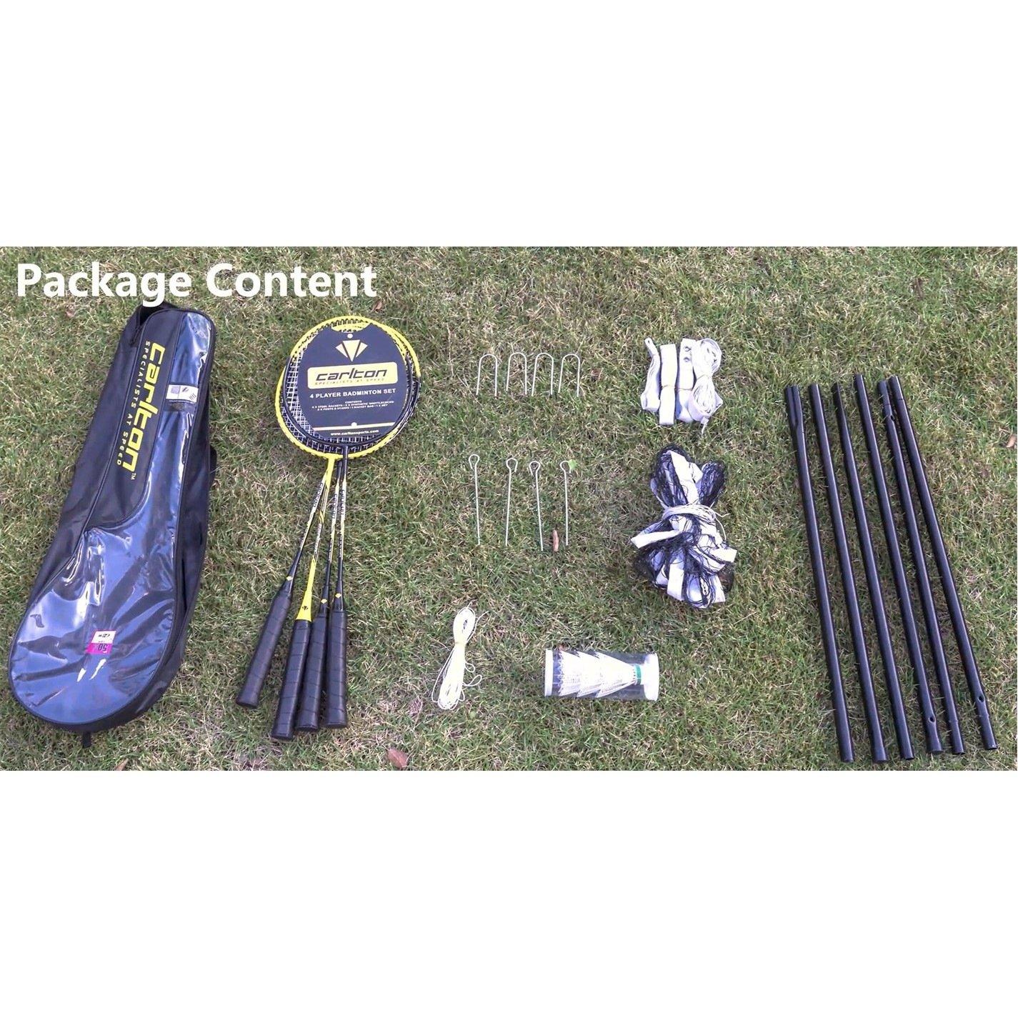 Zwart/Geel - Carlton - 4 Player Badminton Set - 5