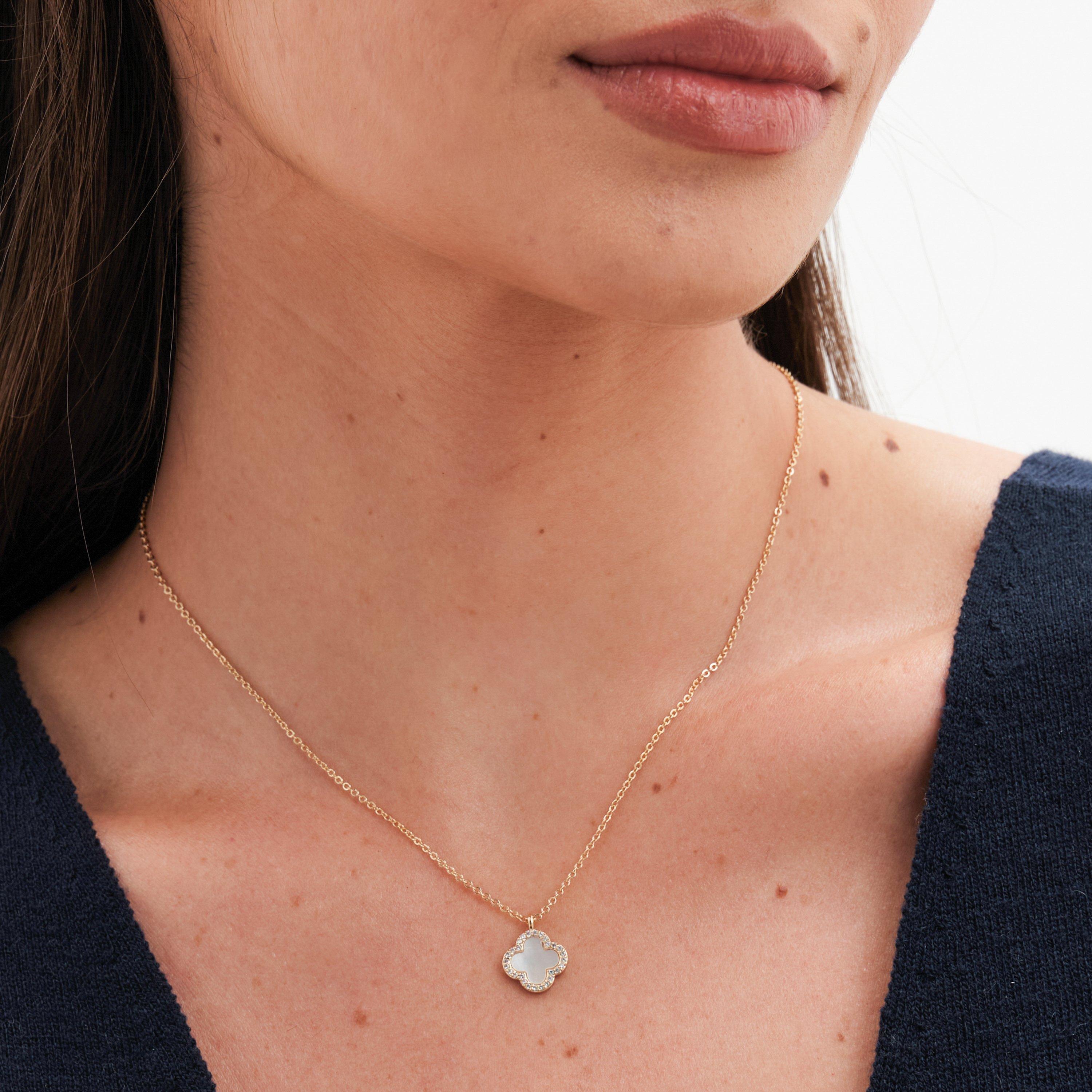 Gold - Jon Richard - Gold Plated and Mother of Pearl Clover Pendant Nec - 2