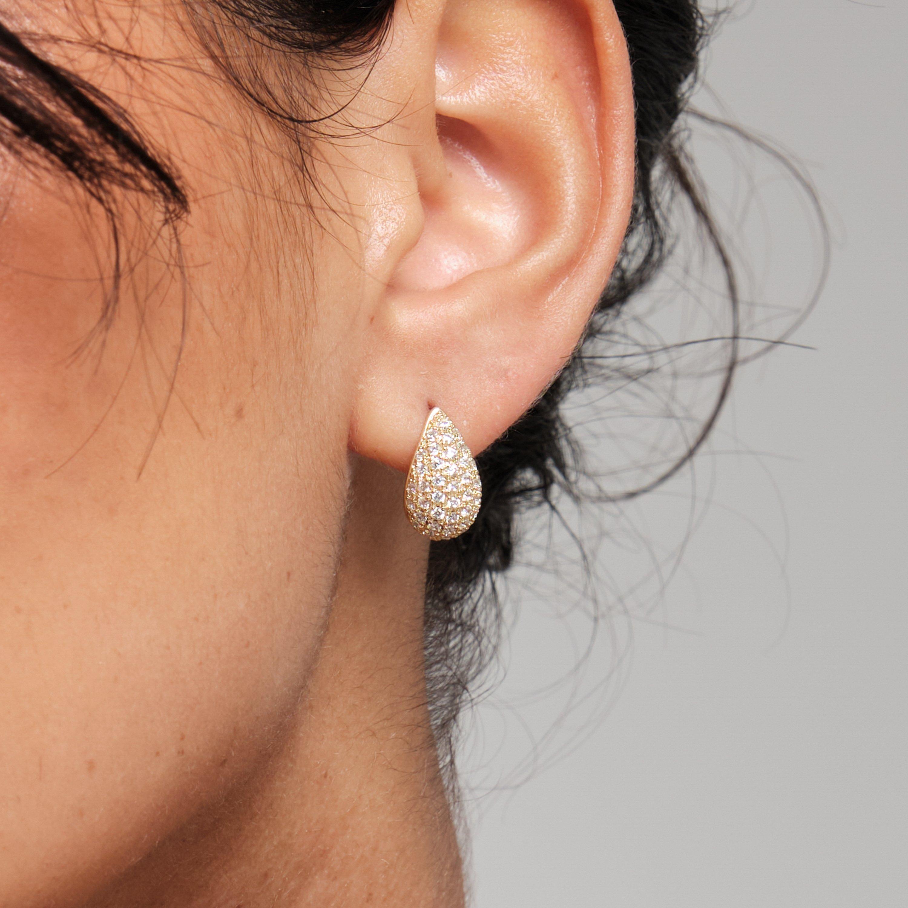 Gold - Inicio - Gold Plated Cubic Zirconia Teardrop Set - Gift Box - 4