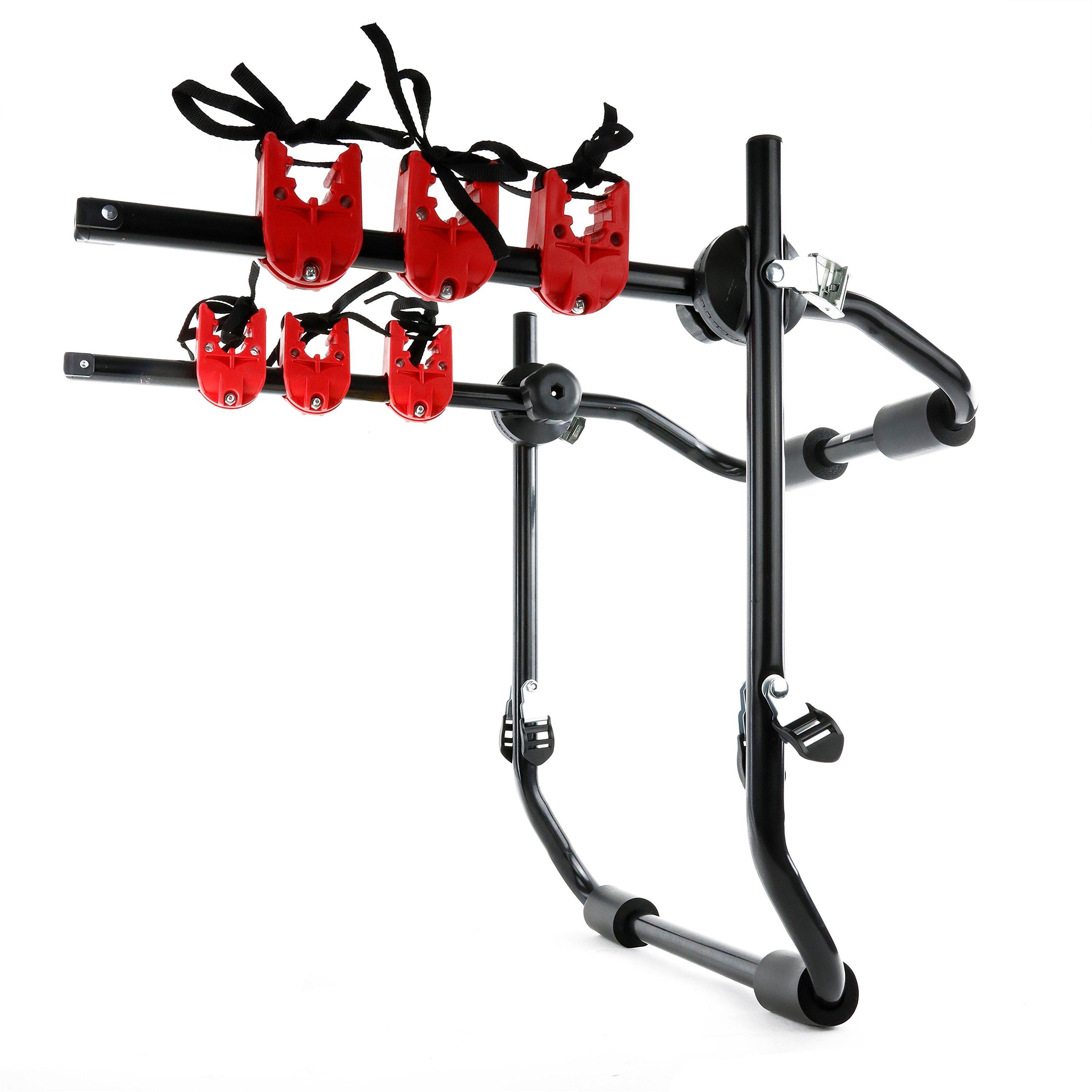 Black - Streetwize - Universal Adjustable Triple Bike Carrier - 1