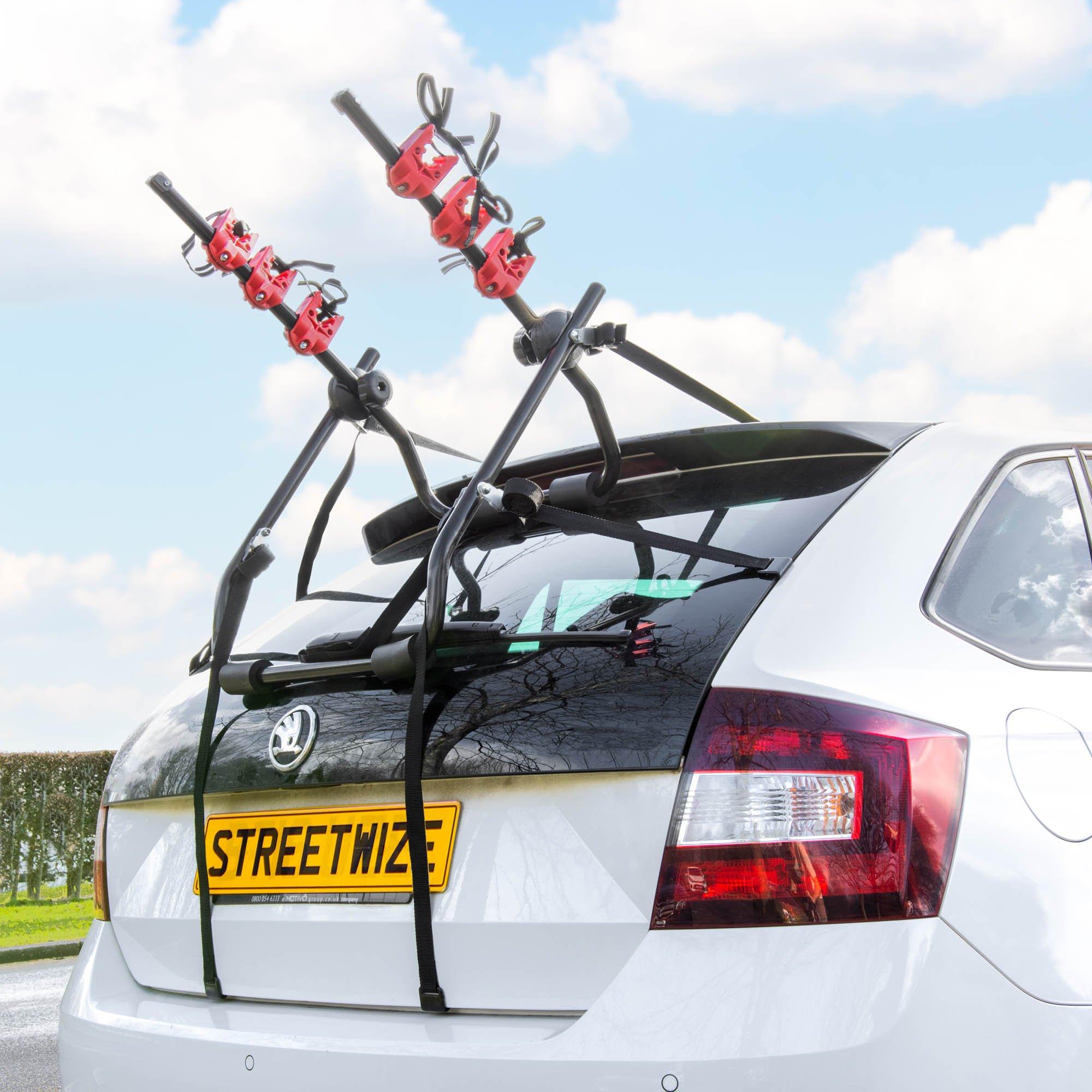 Black - Streetwize - Universal Adjustable Triple Bike Carrier - 3