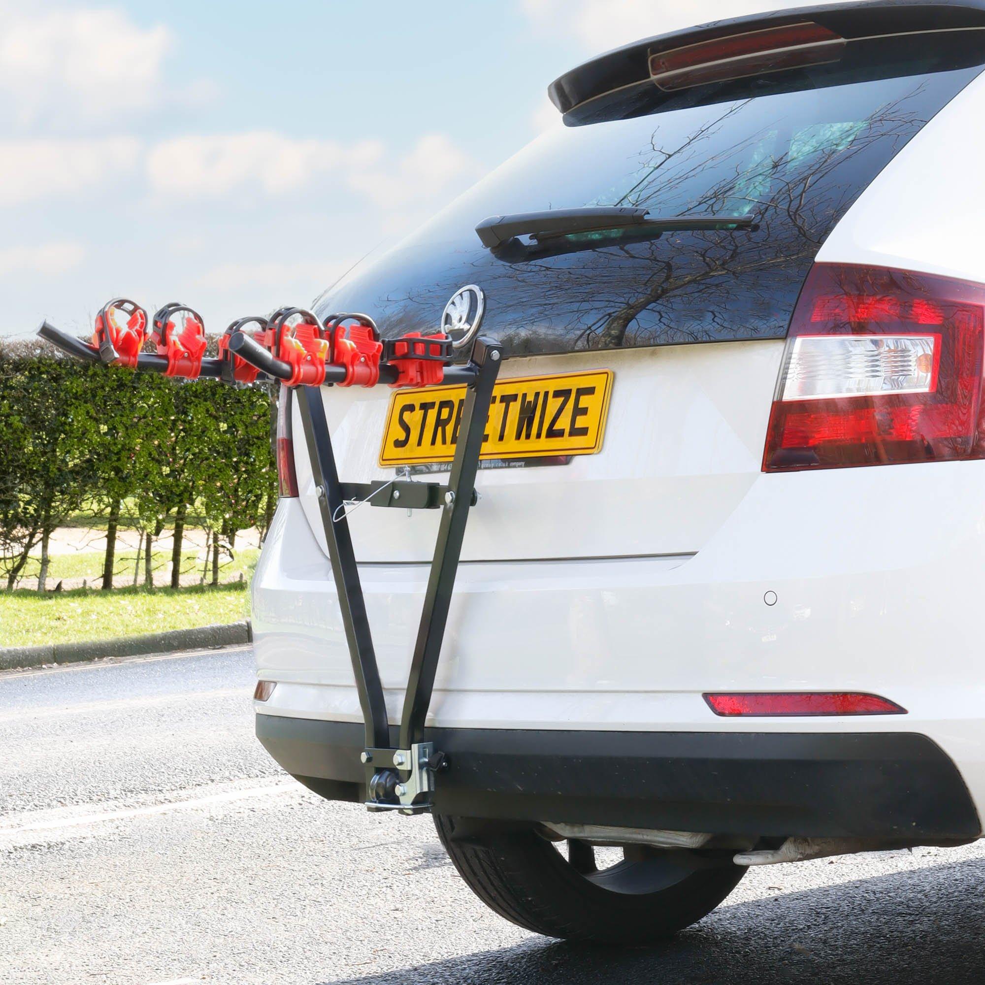 Black - Streetwize - Triple Bike Carrier (Towball Fit) - 2