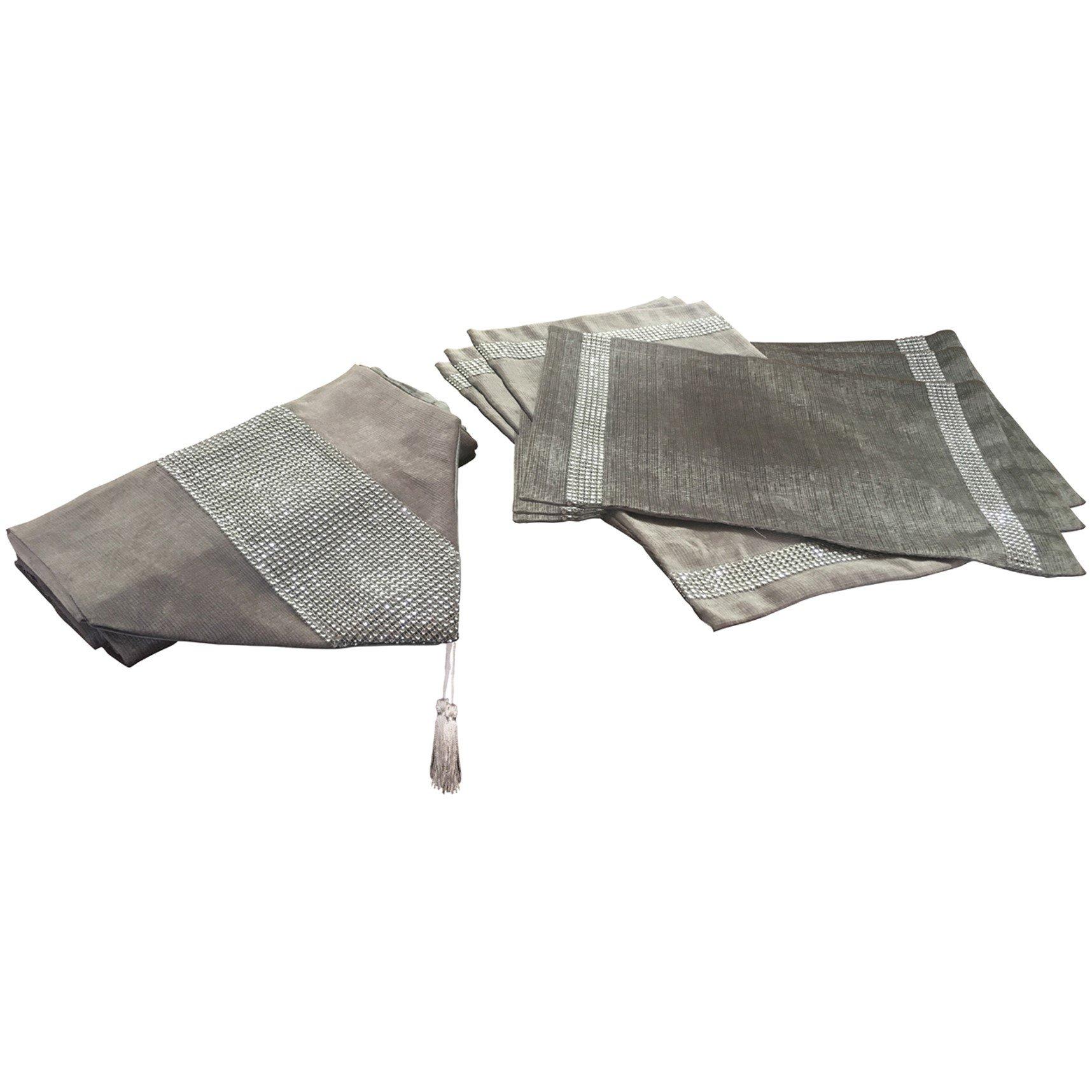 Silver - Waterside - 7pc Diamante Runner Set Silver - 3