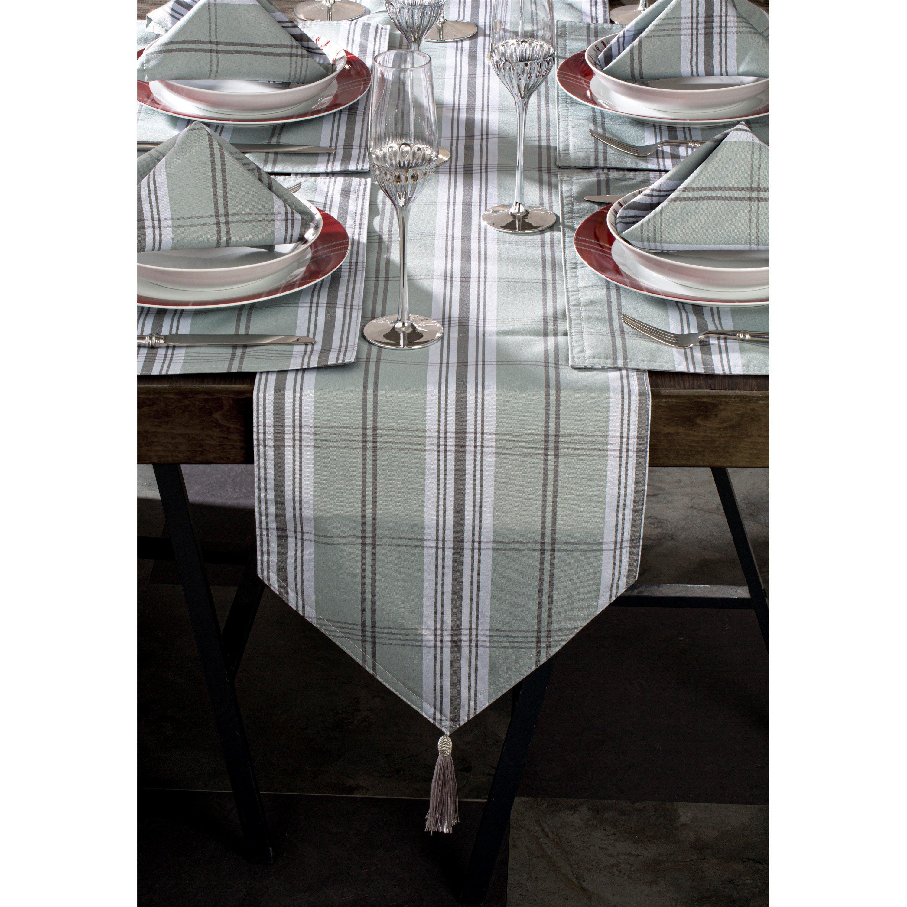 Waterside  13Pc Runner Set Grey Tartan - 