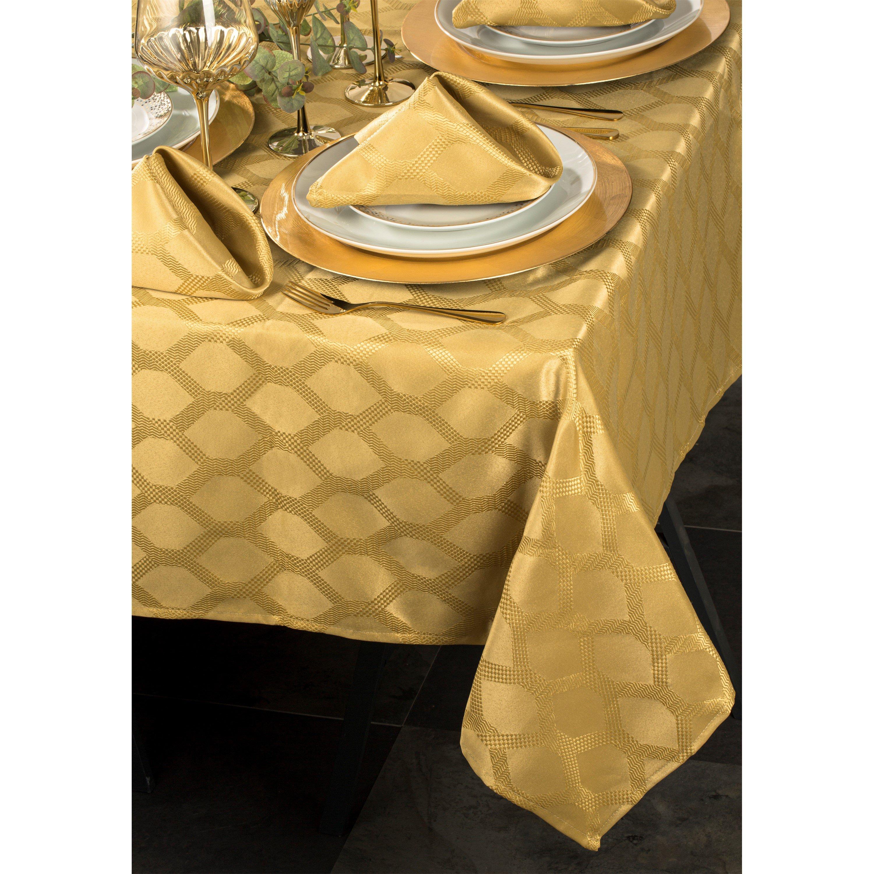 Gold - Waterside - 9pc GOLD Geo Table Linen Set - 1