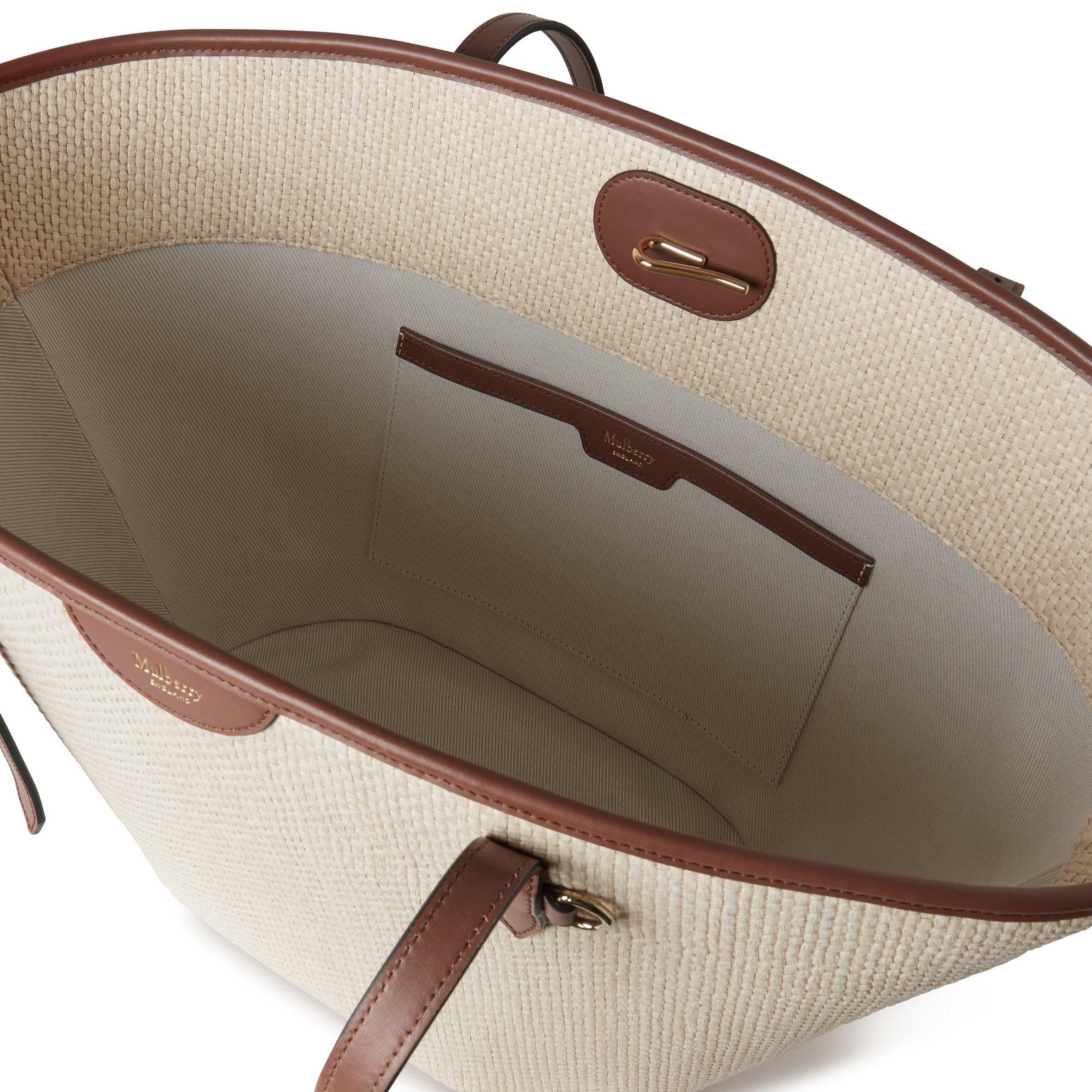 Oak - Mulberry - Women's Basket Tote Straw Bag - 3