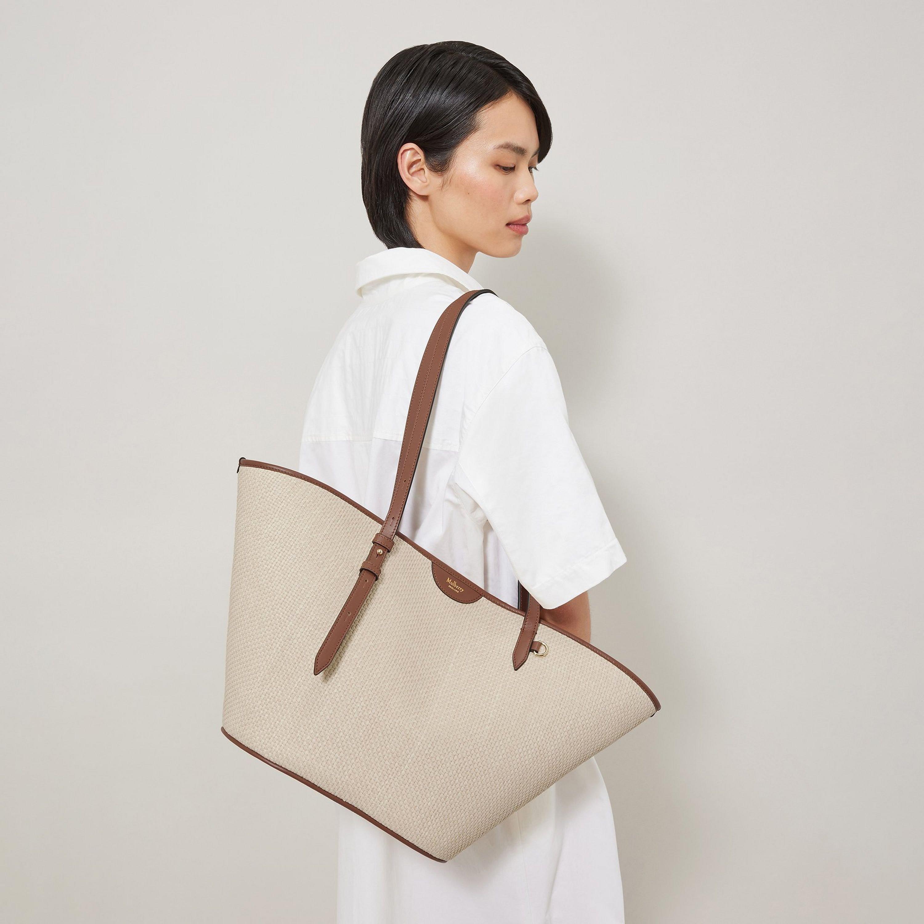 Oak - Mulberry - Women's Basket Tote Straw Bag - 5