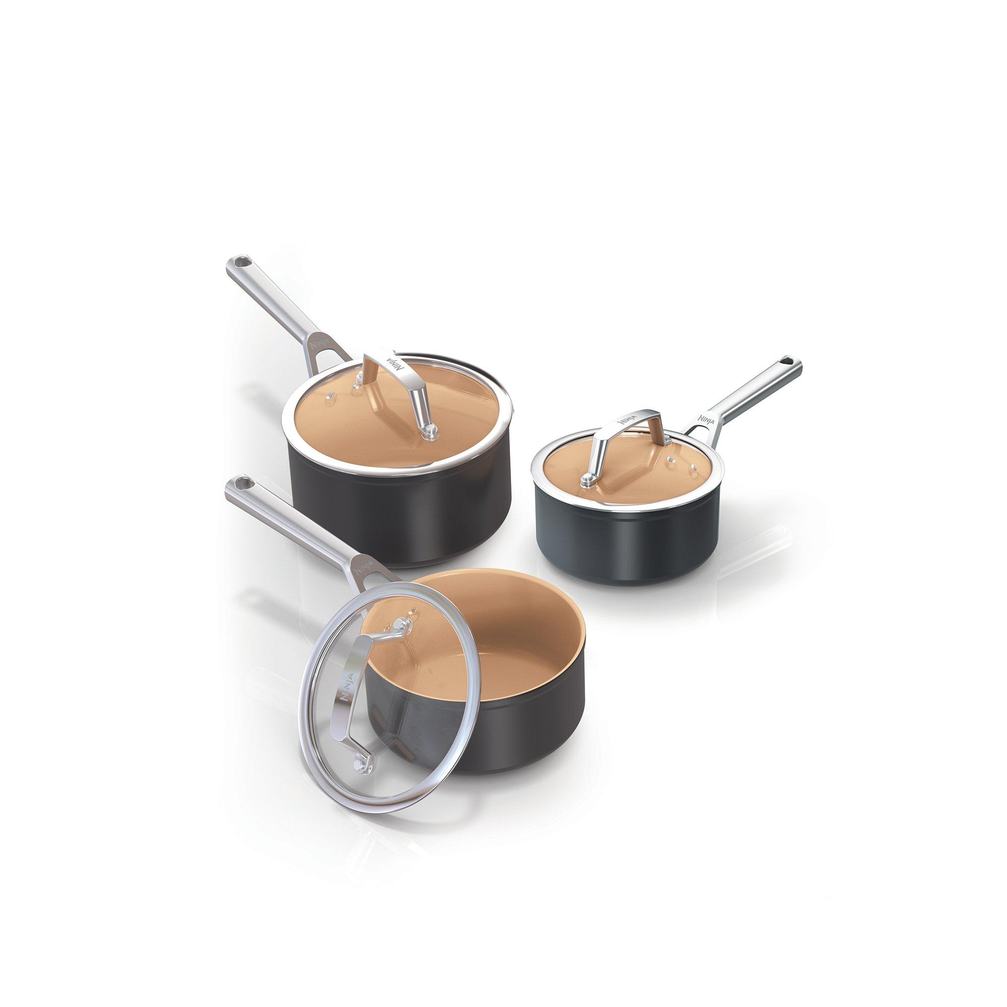 Ninja Extended Life Ceramic 3-Piece Saucepan Set