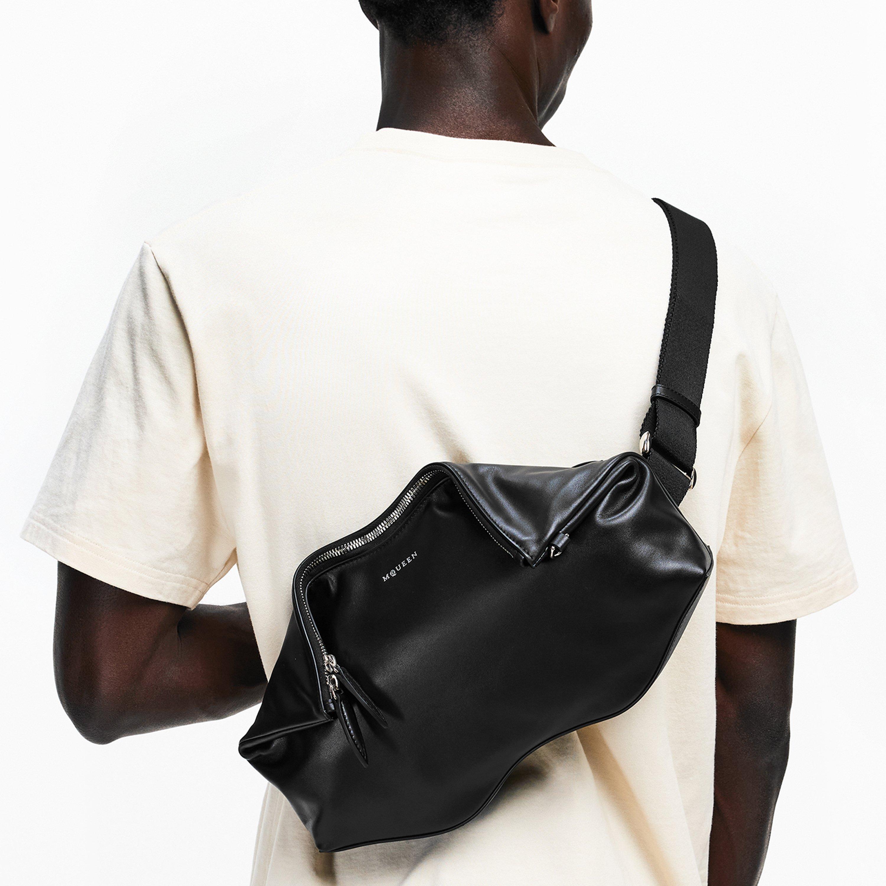 Black/Silver - Alexander McQueen - Men's Alex Manta Messenger Bag - 3