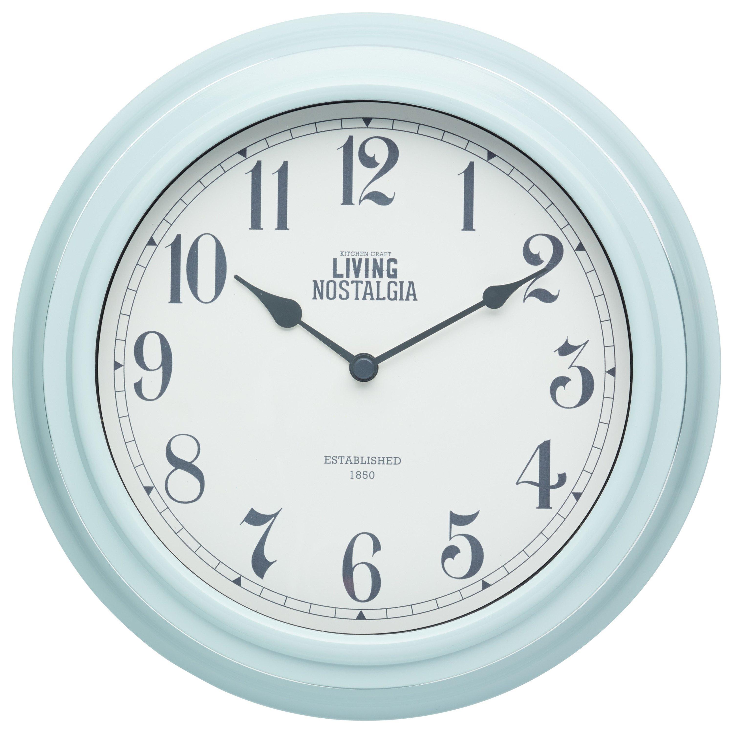 Kitchencraft  Living Nostalgia 25Cm Clock Vintage - Blue - 25.4x26x8