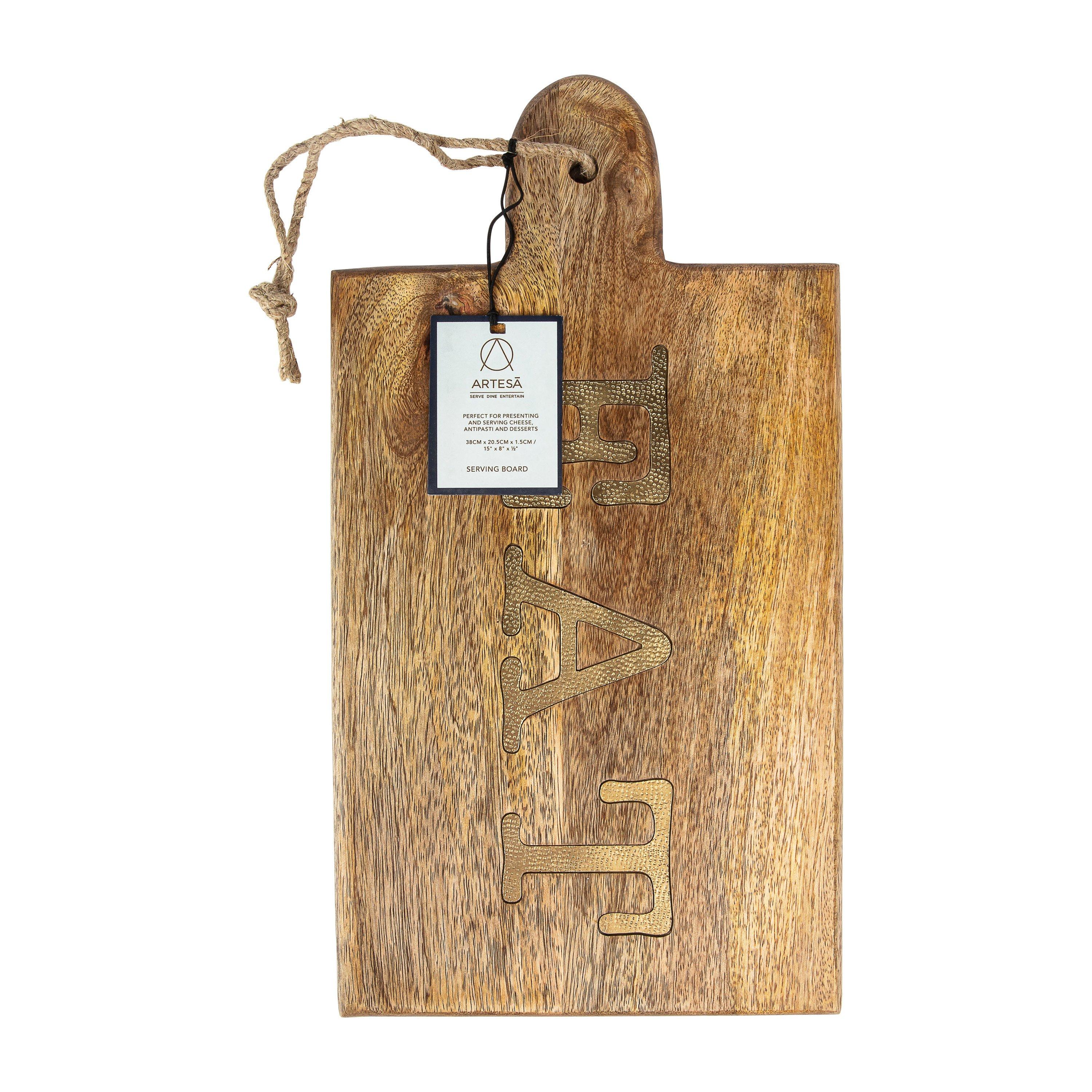 Brown - Artesa - Artesa Mango Wood Paddle Board 38x20cm Gift Tagg - 3