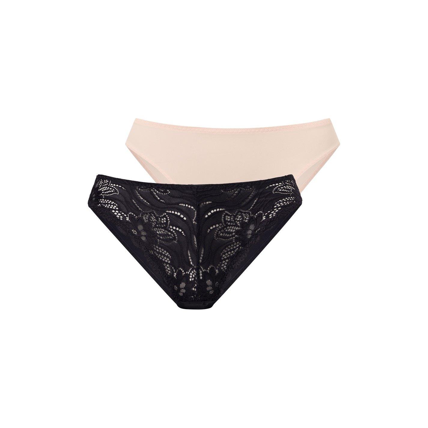 Dorina Women's Angie 3 Pack Briefs - Black/Nude - 8 (XS)