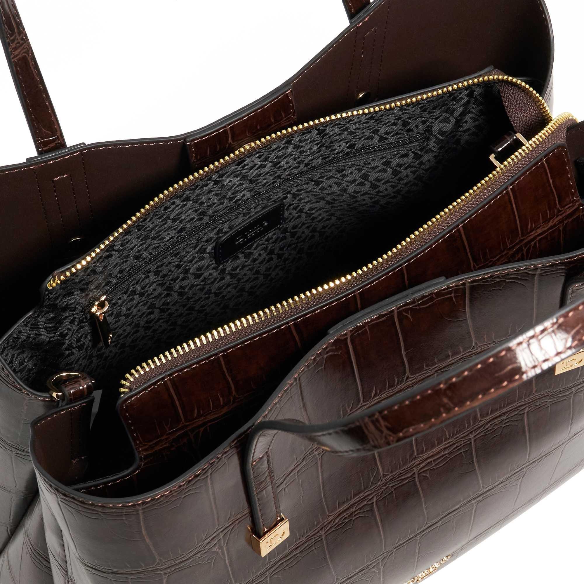 Chocolate - Dune London - Women's Dominant Satchel Bag - 3