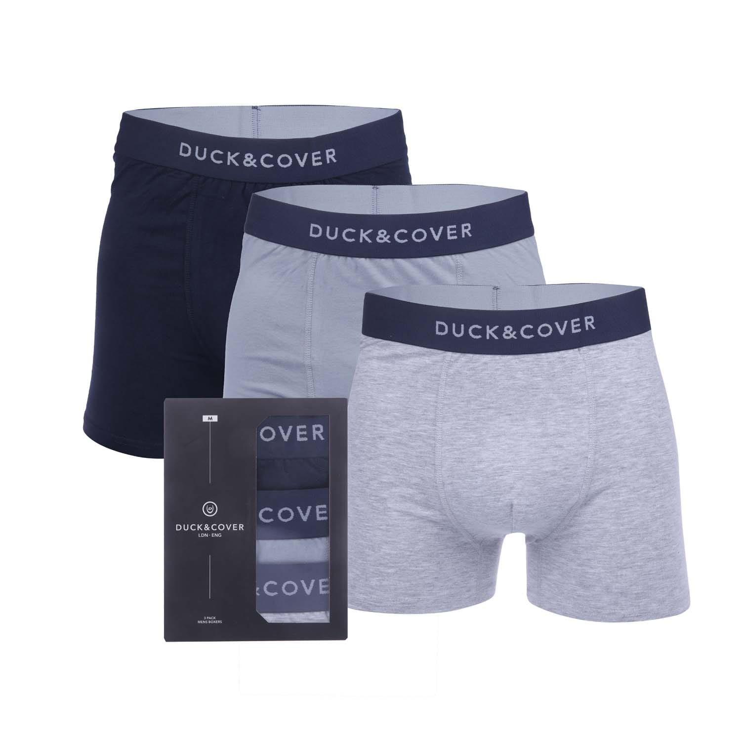 Navy Grey - Duck and Cover - 3 Pack of Sagnet Boxers