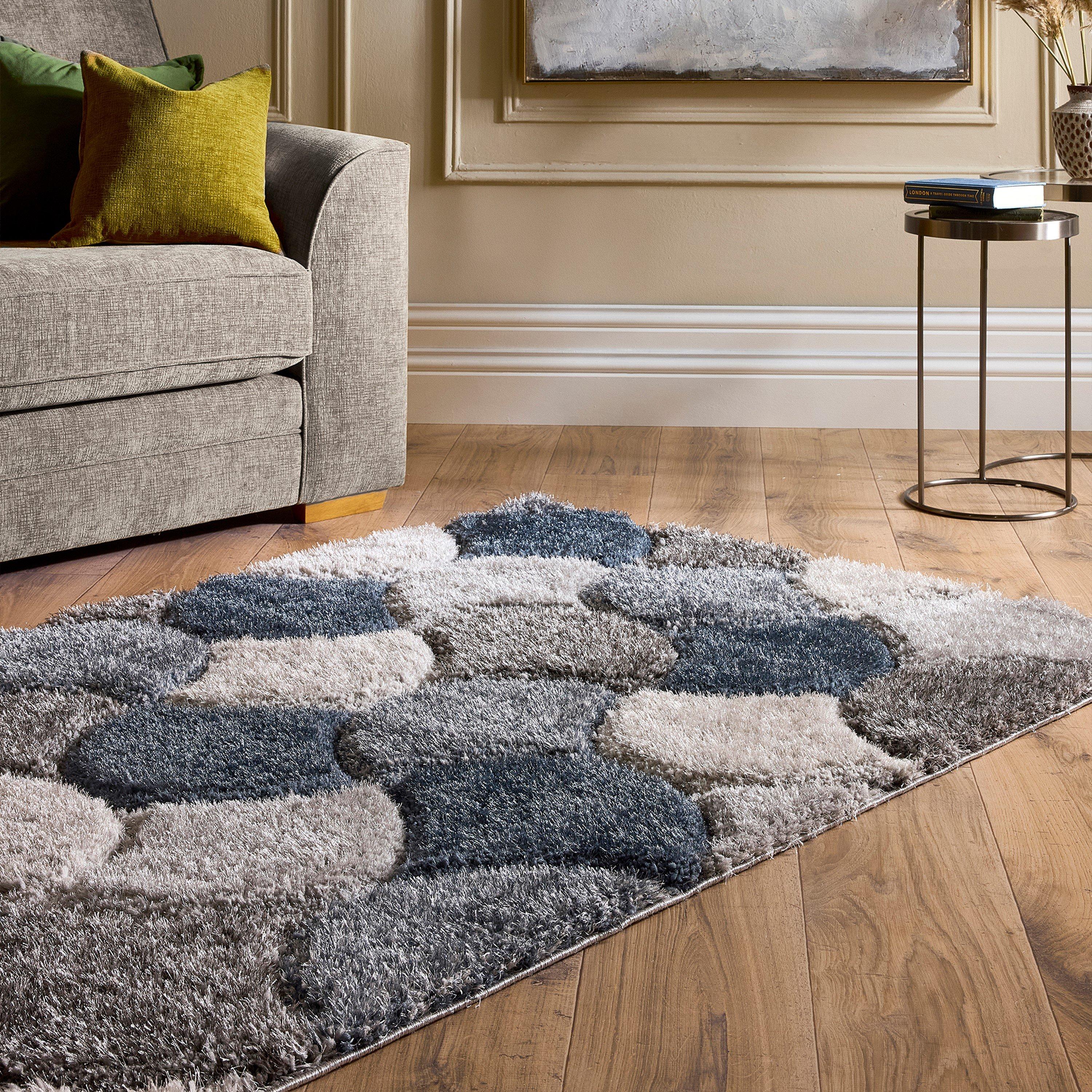 Navy - Origin Rugs - 3D Scallop Navy - 1