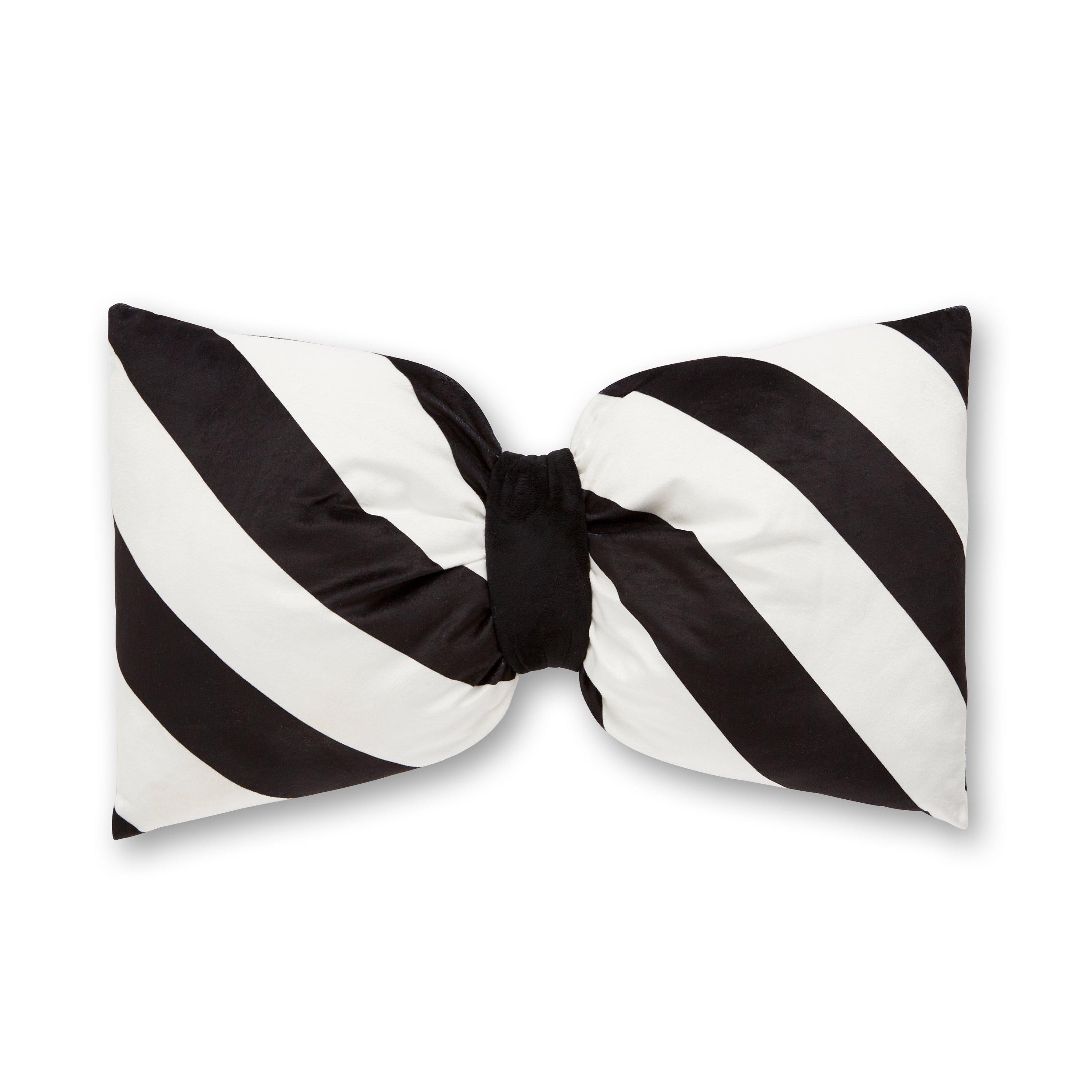 Black / White - Sassy B - Dotty Bows 3D Shaped Cushion - 2
