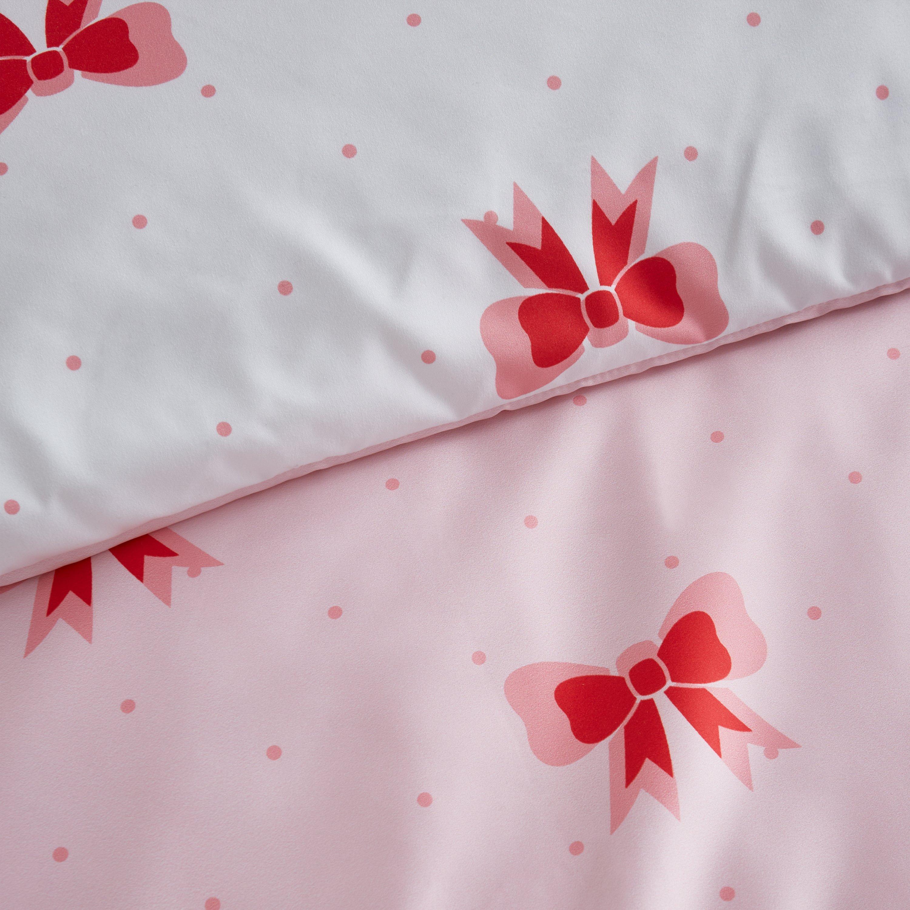Pink - Sassy B - Dotty Bows So Soft Reversible Duvet Cover Set - 4