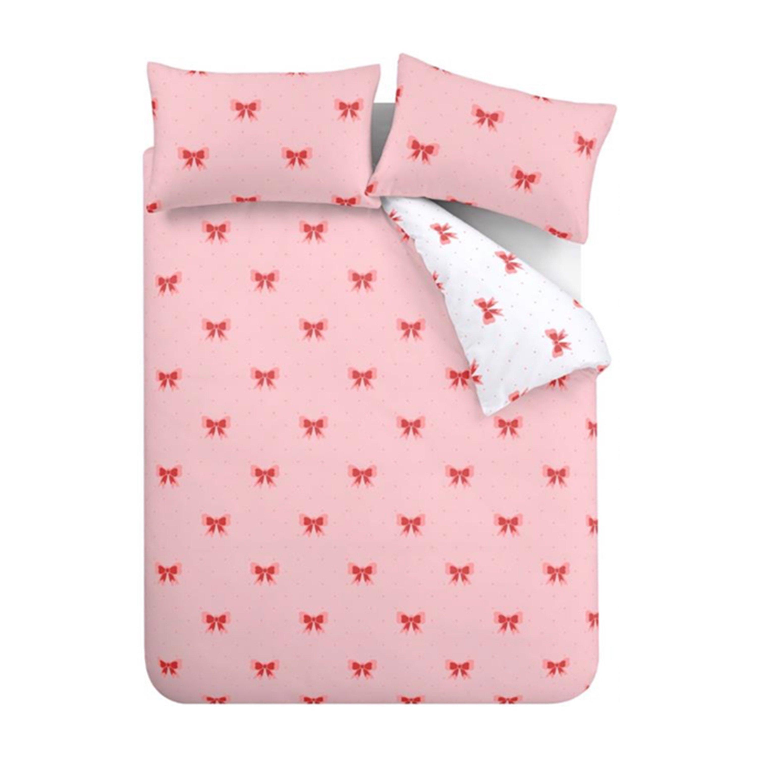 Pink - Sassy B - Dotty Bows So Soft Reversible Duvet Cover Set - 5