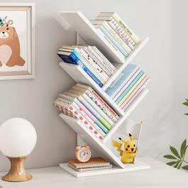Cottonfy UK Rustic Standing Tree Bookshelf Wood Display Rack