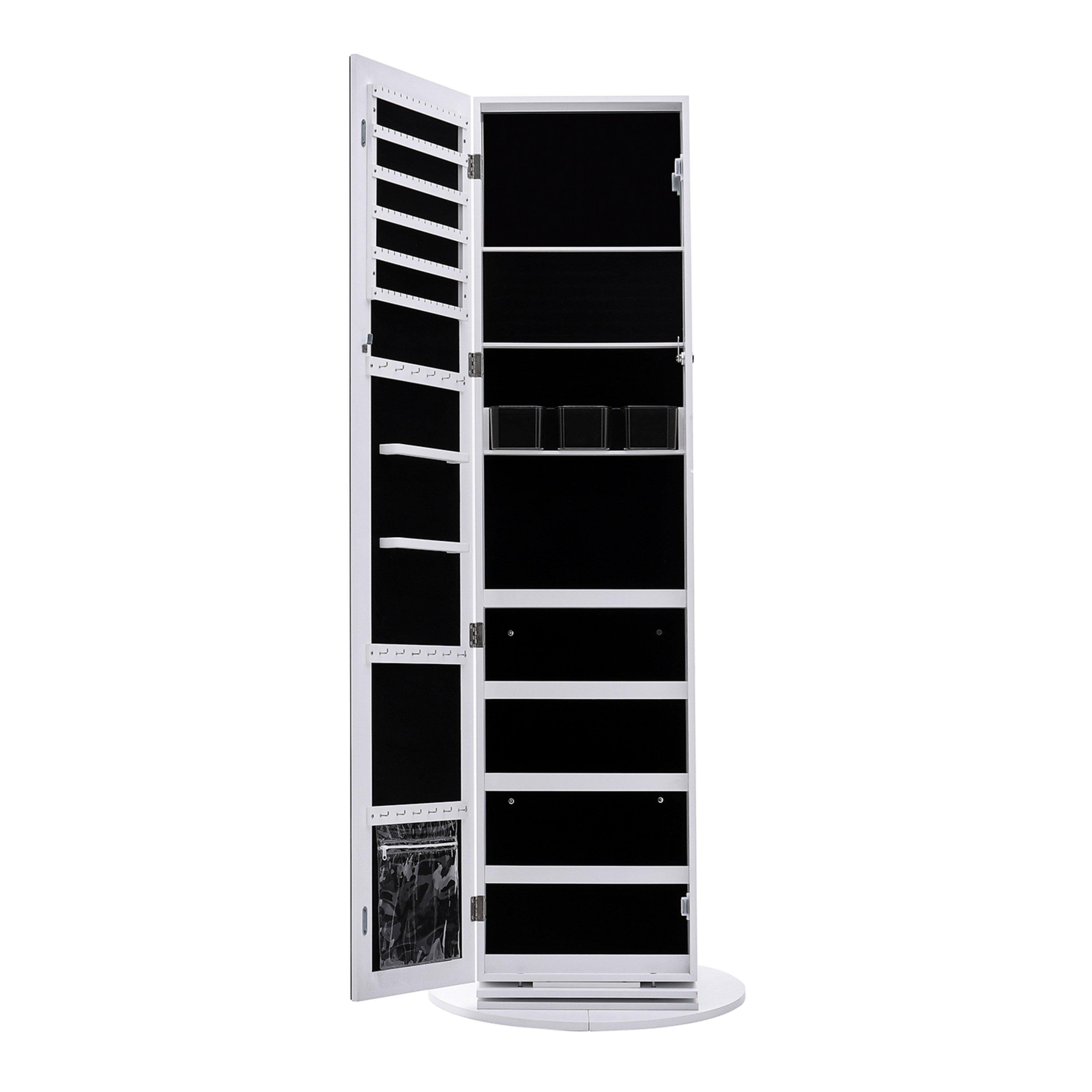 White - Kabinet UK - Rotating Jewelry Armoire with Mirror - 5