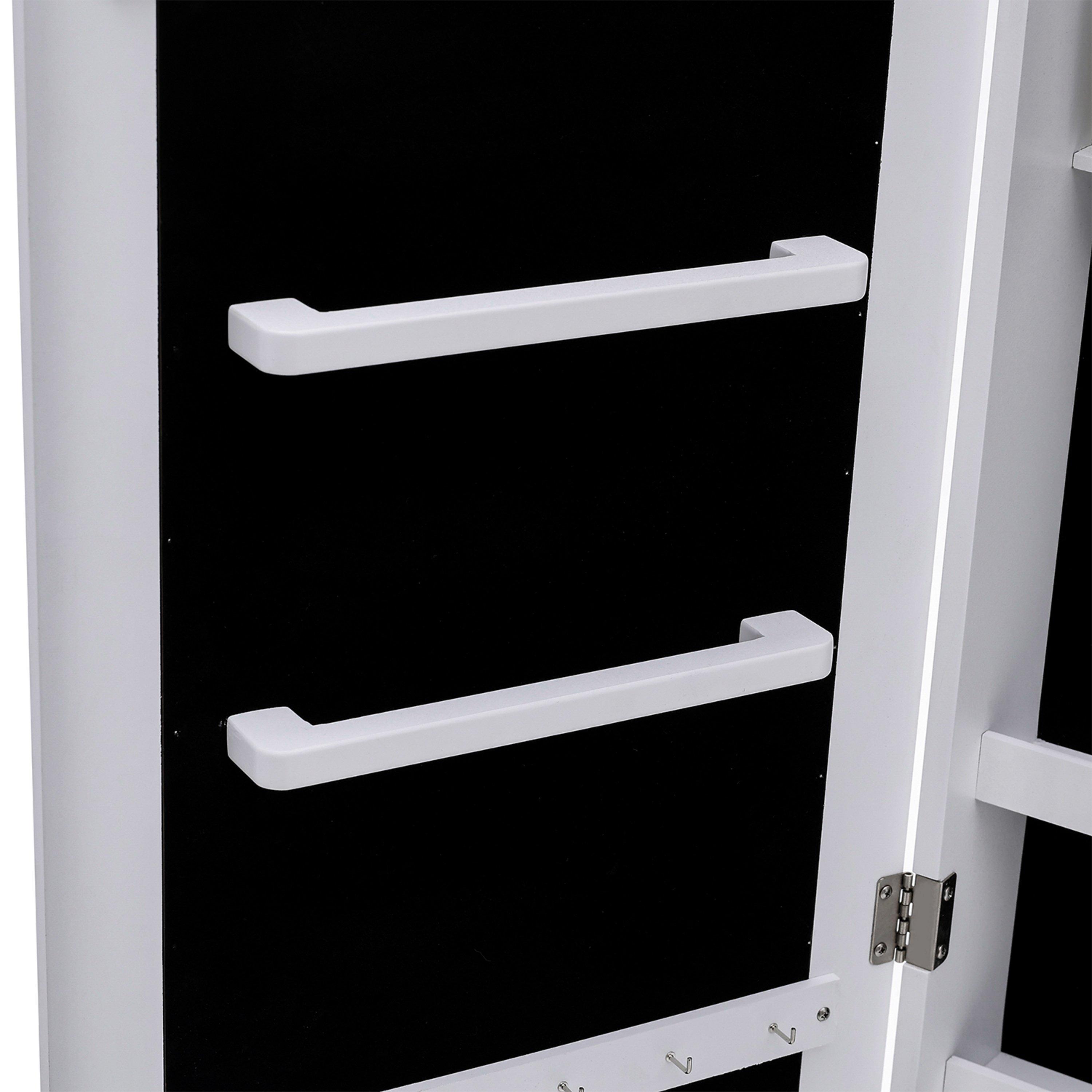 White - Kabinet UK - Rotating Jewelry Armoire with Mirror - 6