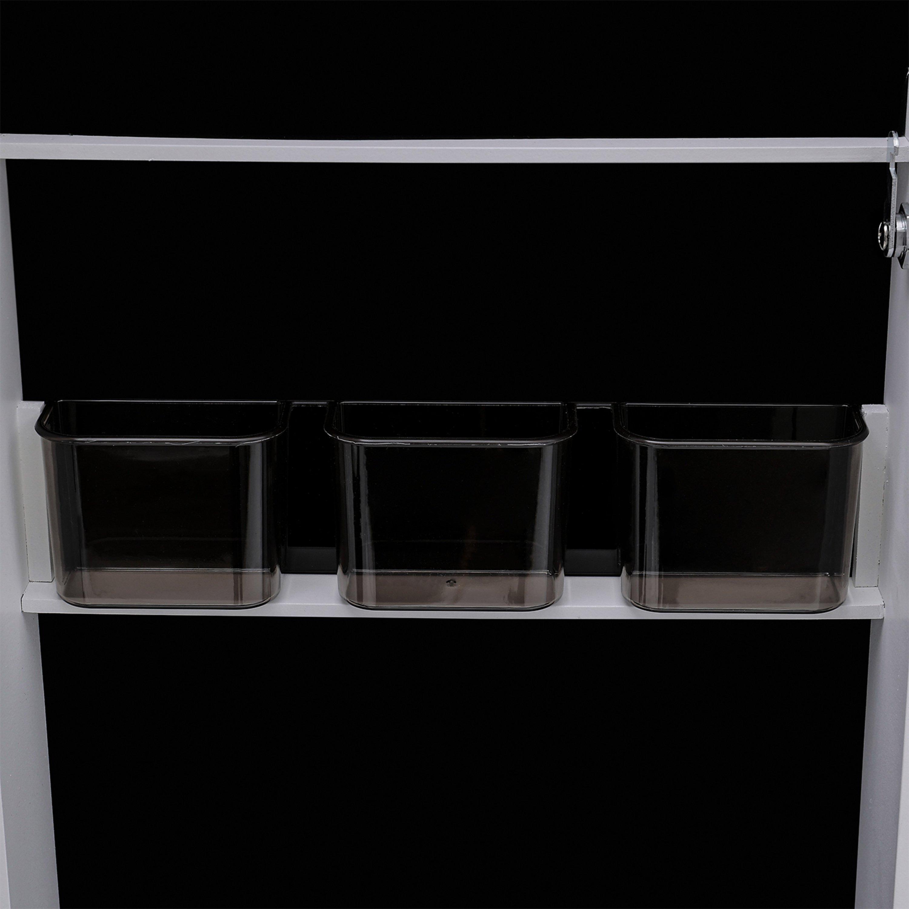 White - Kabinet UK - Rotating Jewelry Armoire with Mirror - 8