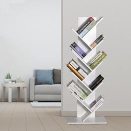 Cottonfy UK Rustic Standing Tree Bookshelf Wood Display Rack