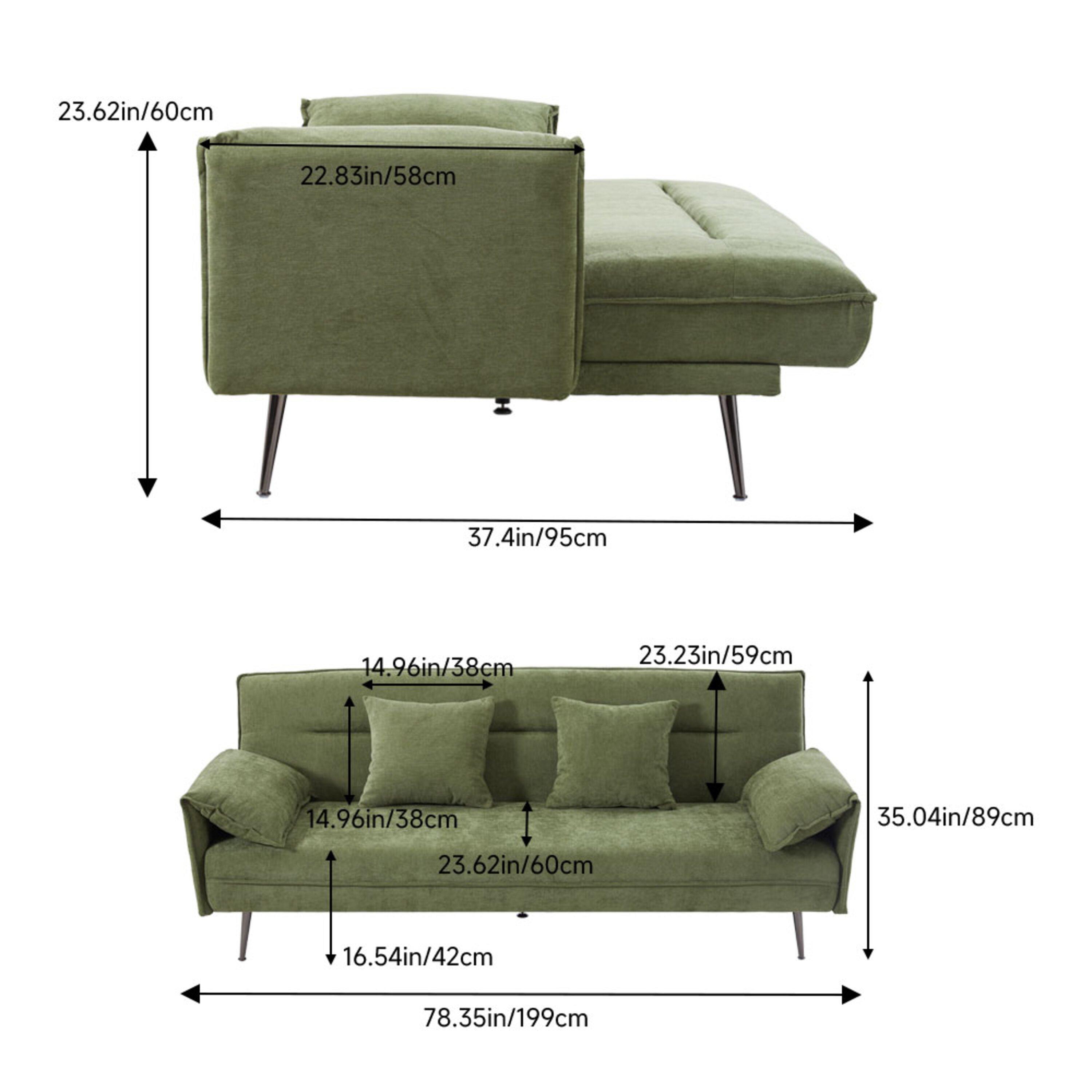 Green - Kabinet UK - 3-Seater Contemporary Convertible Sofa Bed - 10