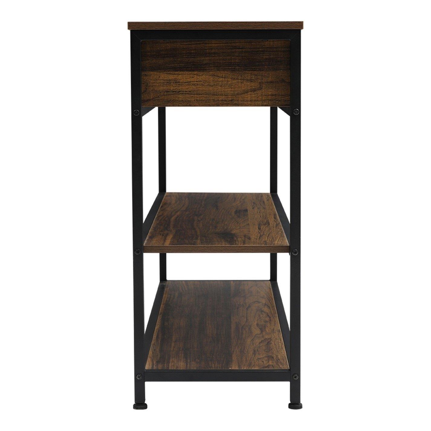 Dark Brown - Kabinet UK - Vintage Console Table with Drawers and Shelves - 5