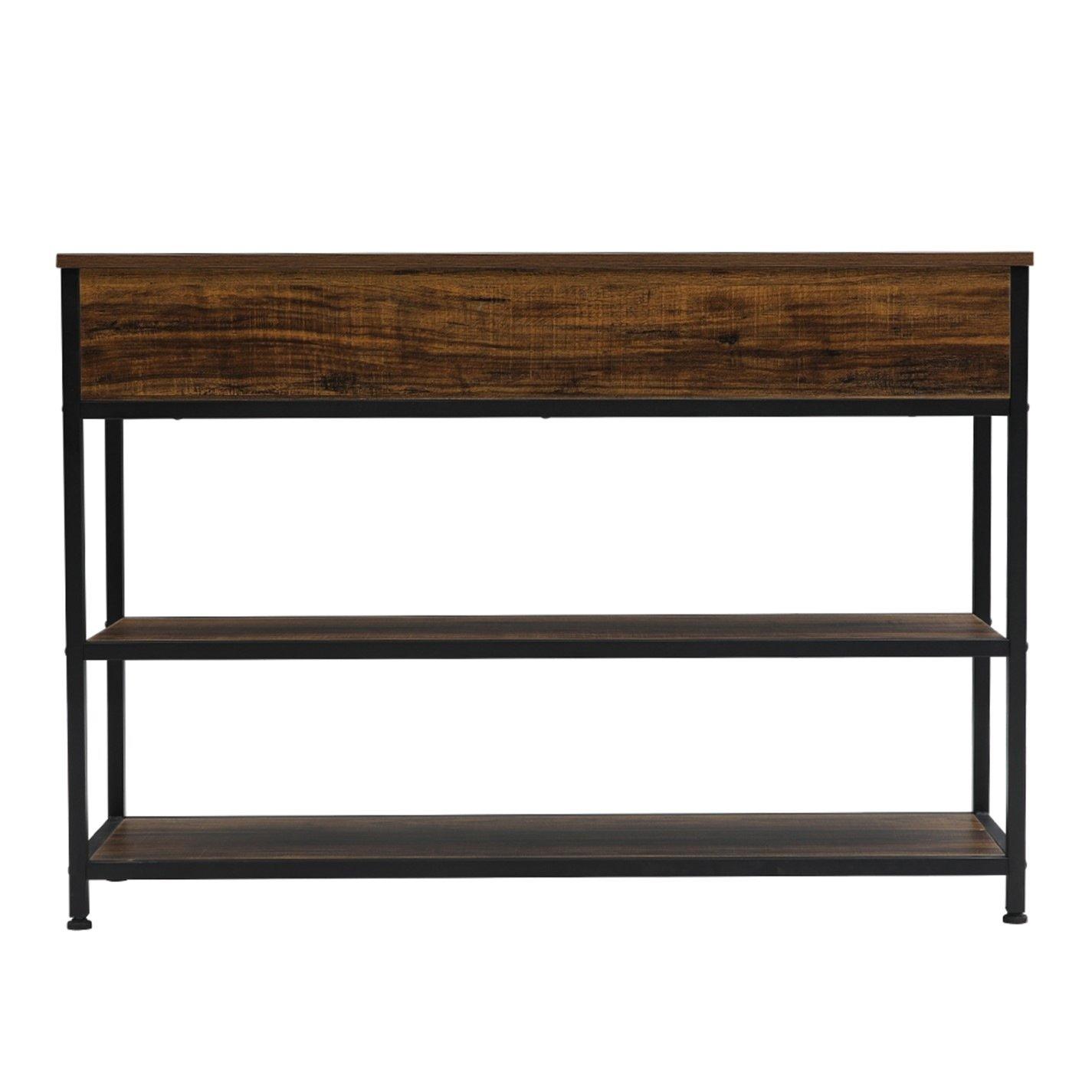 Dark Brown - Kabinet UK - Vintage Console Table with Drawers and Shelves - 7