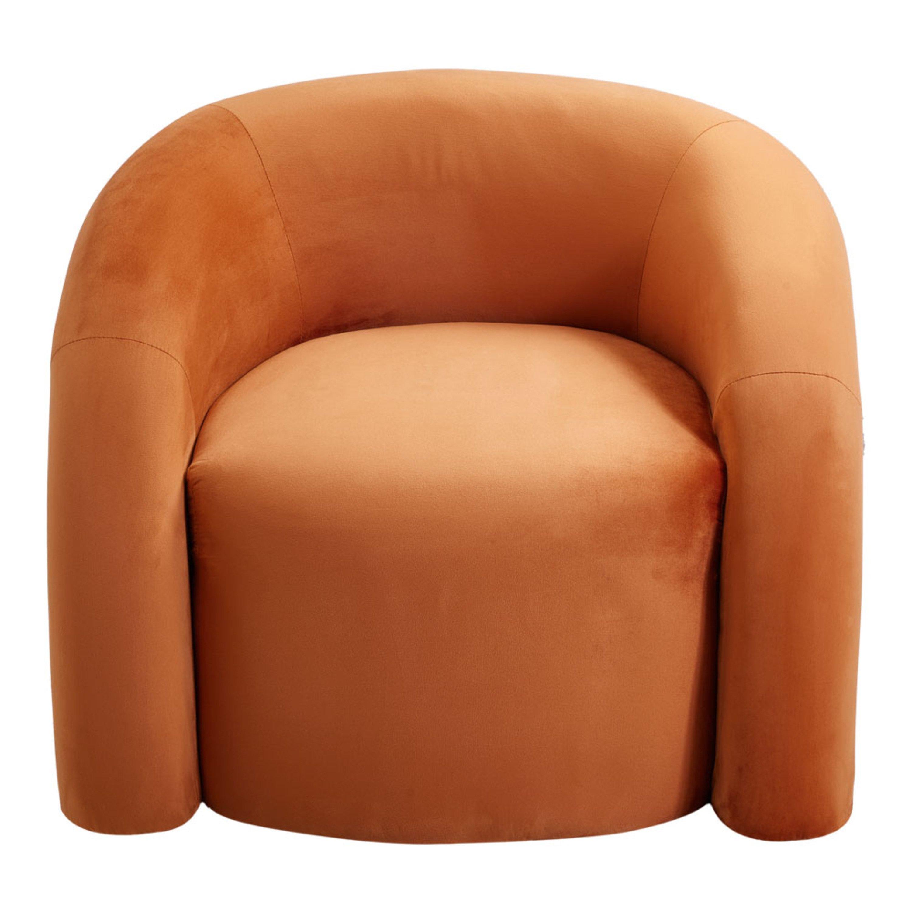 Orange - Kabinet UK - Upholstered Curved Snug Accent Chair - 3