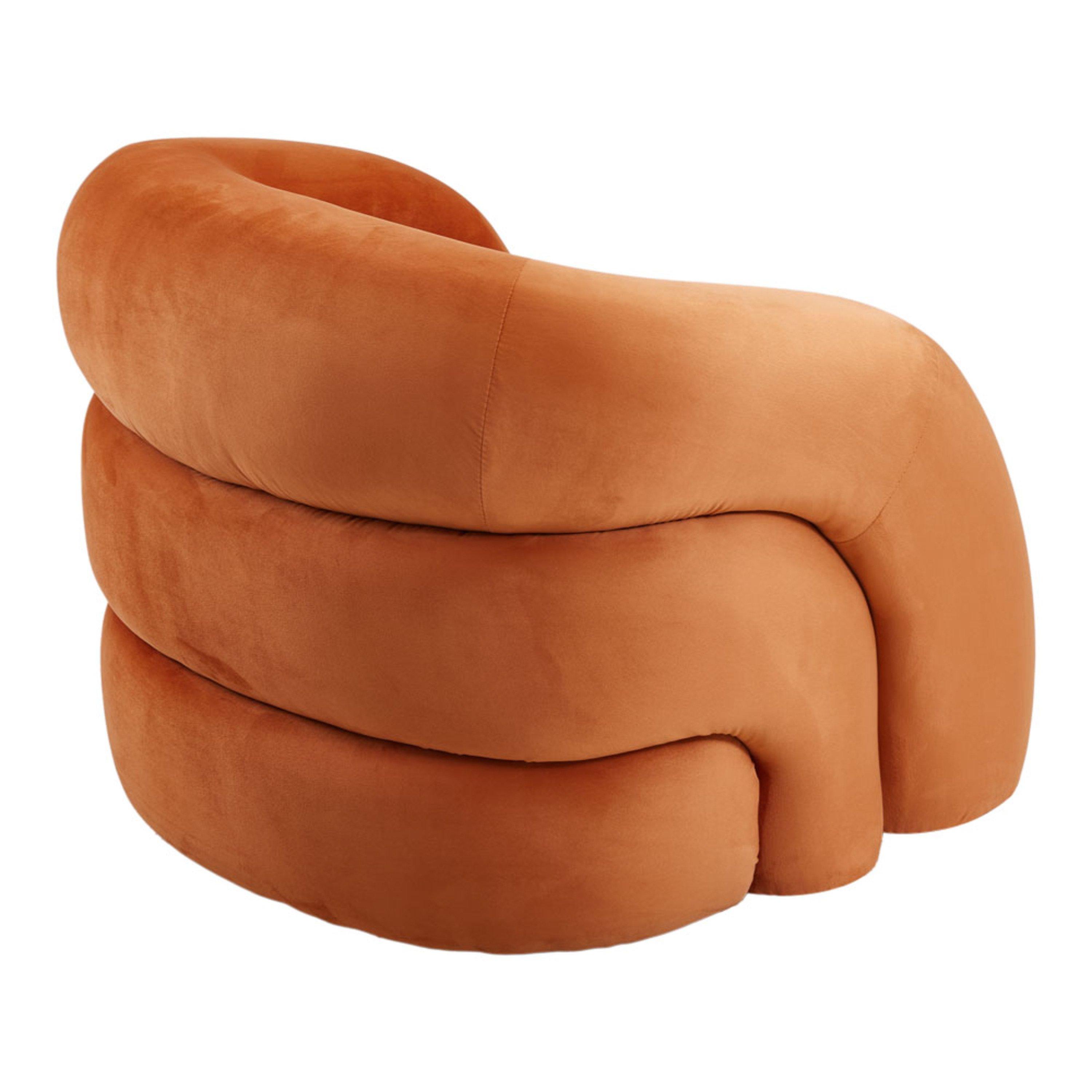 Orange - Kabinet UK - Upholstered Curved Snug Accent Chair - 5