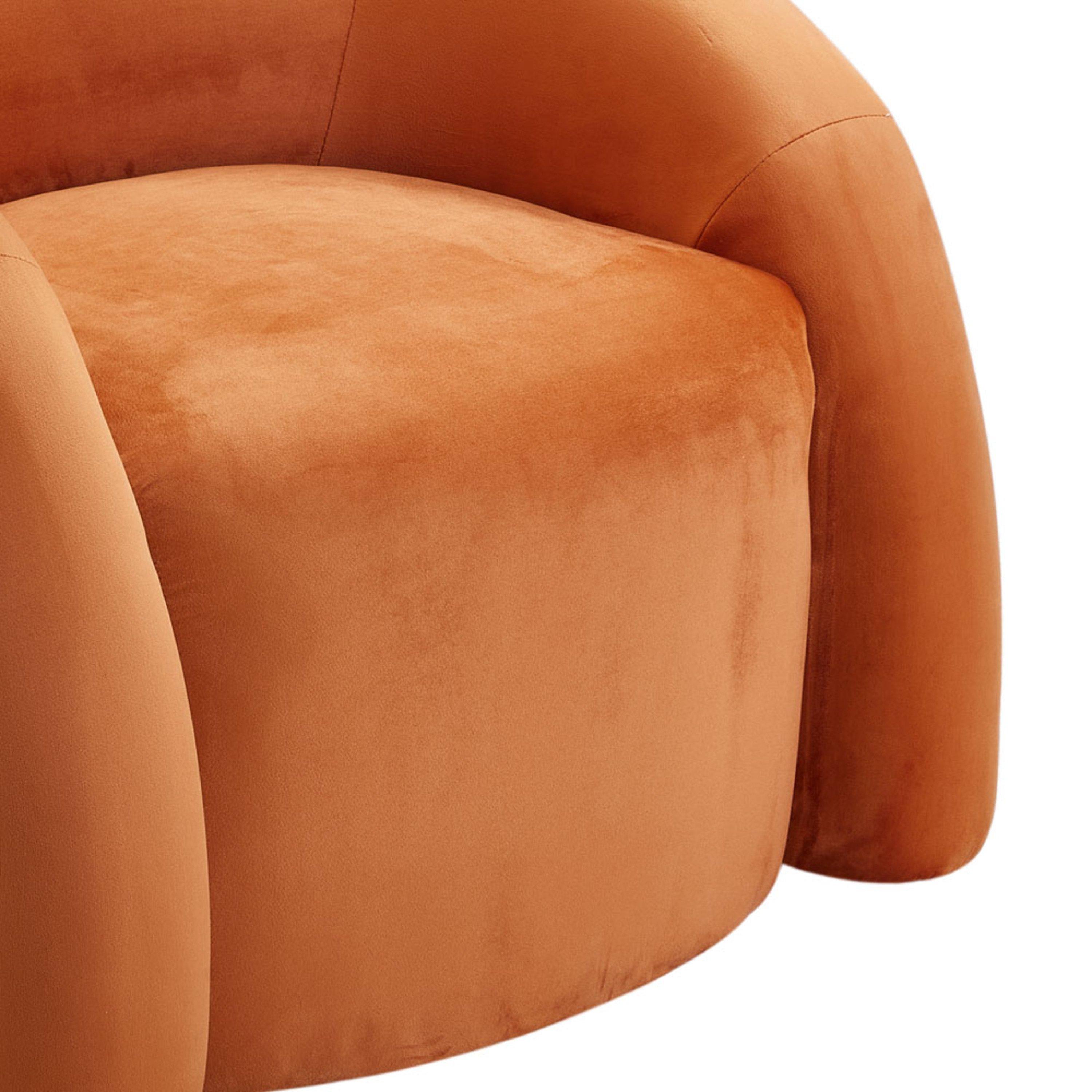 Orange - Kabinet UK - Upholstered Curved Snug Accent Chair - 8
