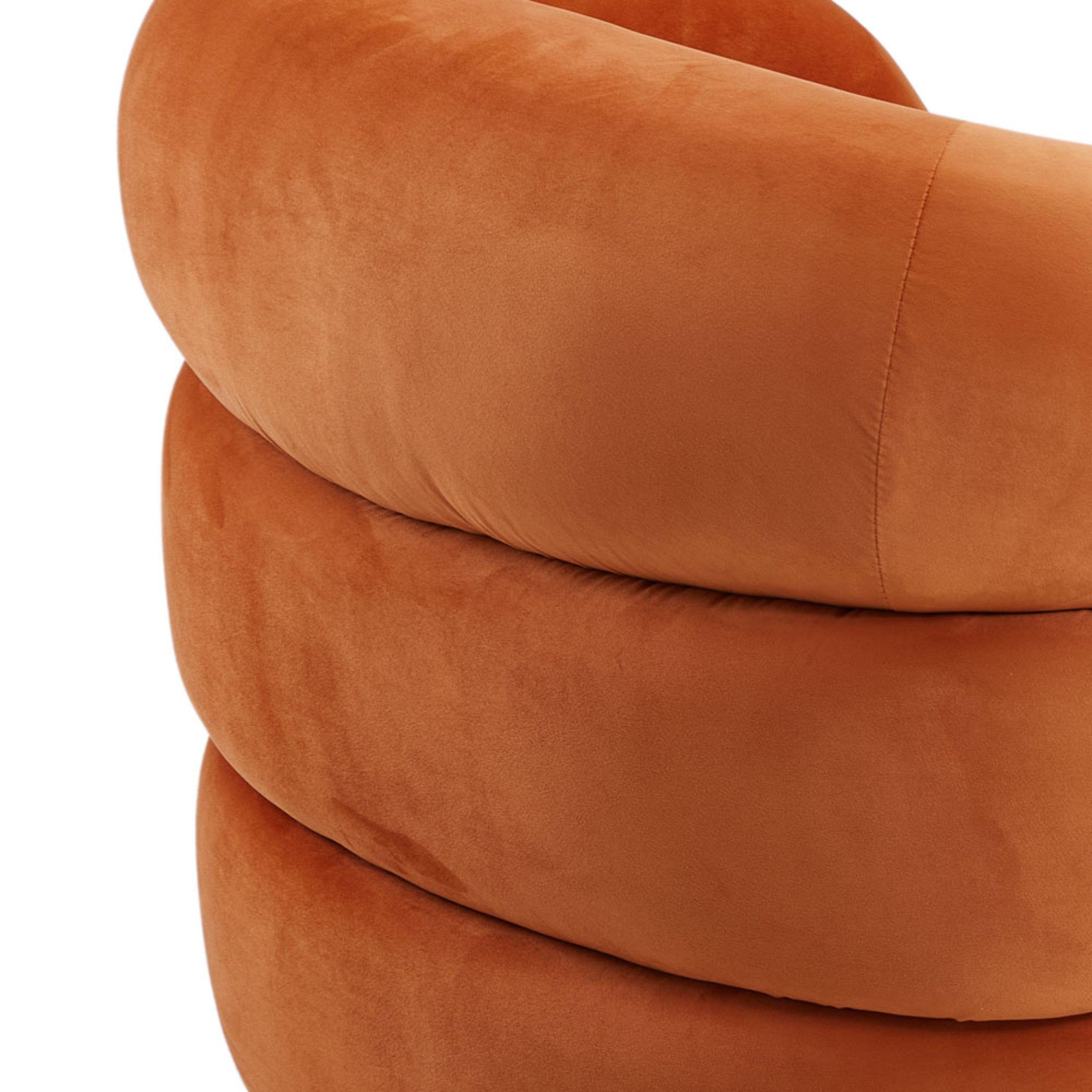 Orange - Kabinet UK - Upholstered Curved Snug Accent Chair - 9