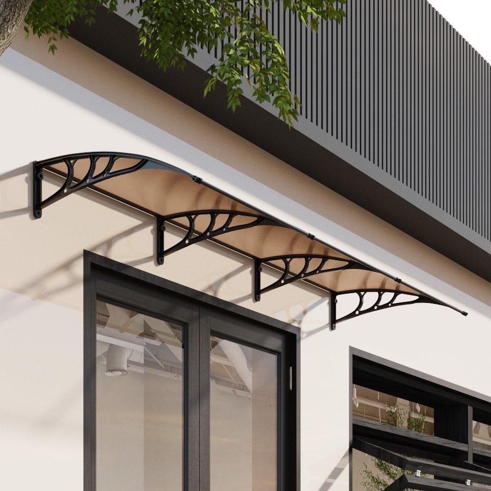 Black And Brown - Breeins - 2.7 x 1m Door Window Awning Canopy - 1