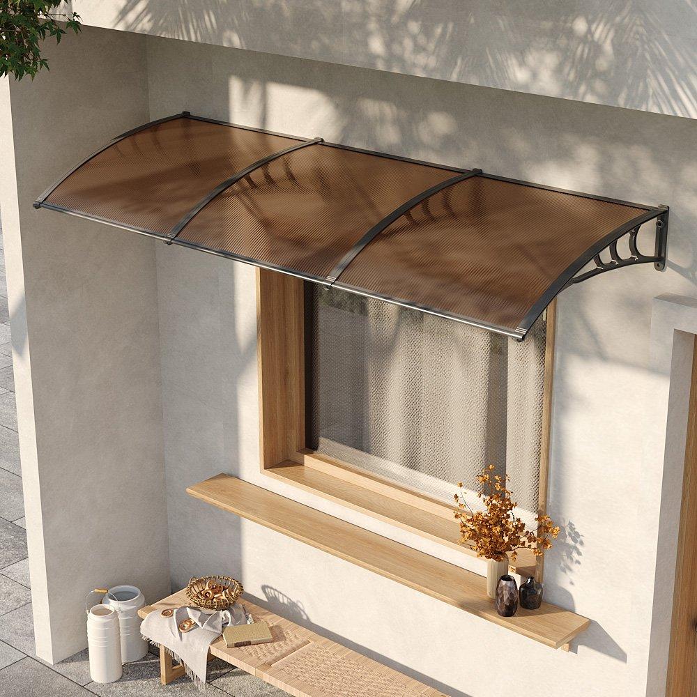 Black And Brown - Breeins - 2.7 x 1m Door Window Awning Canopy - 2