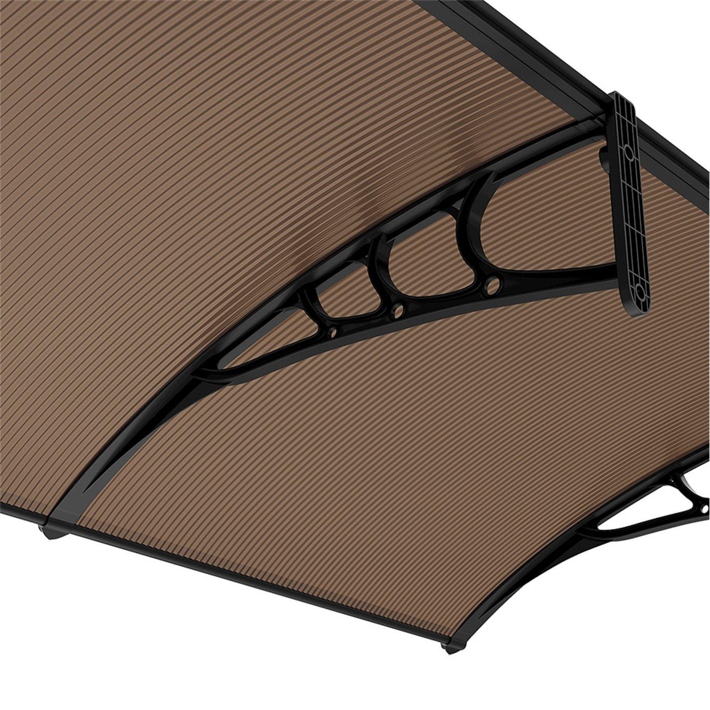 Black And Brown - Breeins - 2.7 x 1m Door Window Awning Canopy - 9