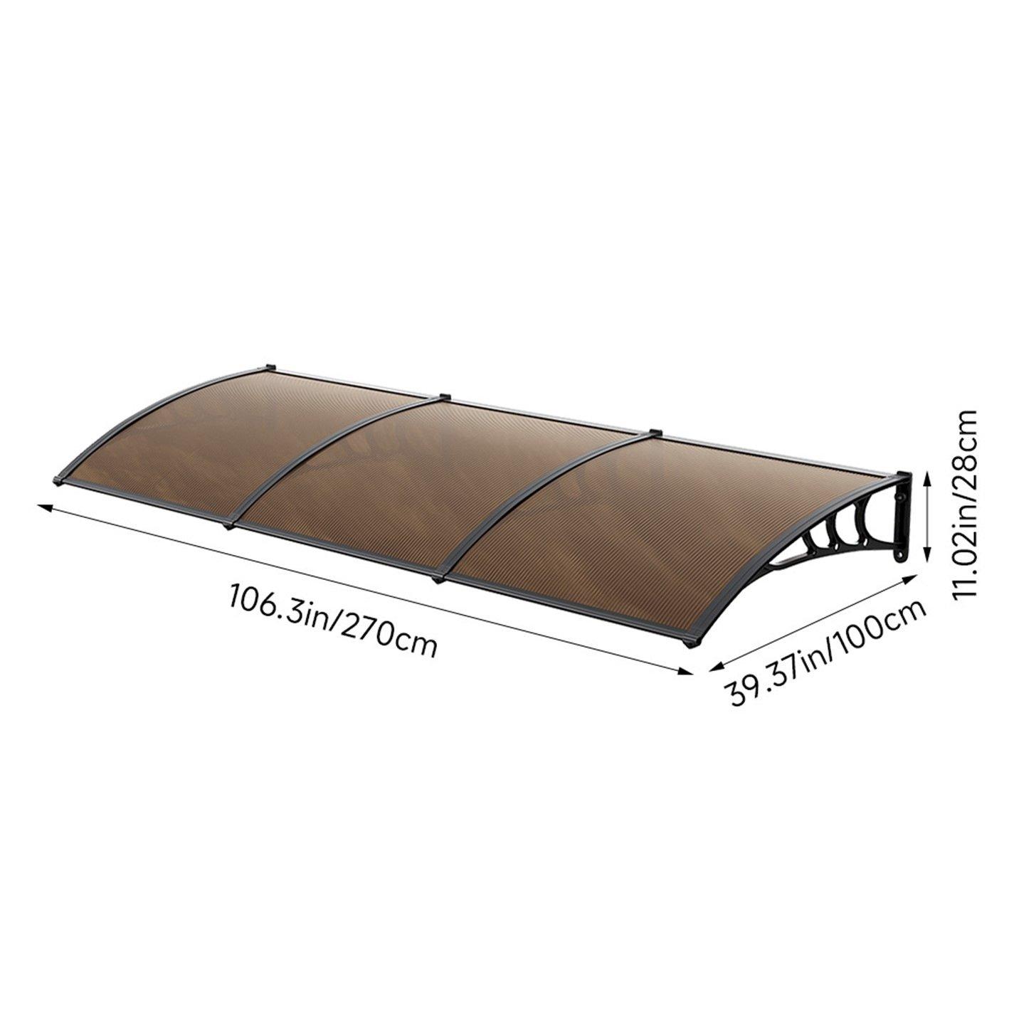 Black And Brown - Breeins - 2.7 x 1m Door Window Awning Canopy - 10