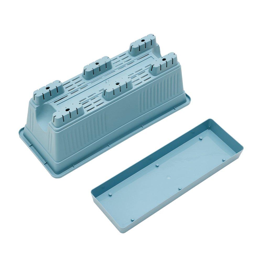 Blue - Breeins - Rectangular Self-Watering Planter Box - 5