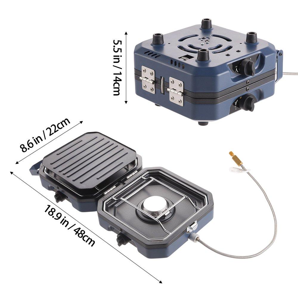 Blue - Breeins - Foldable 2-Burner Camping Gas Stove - 8