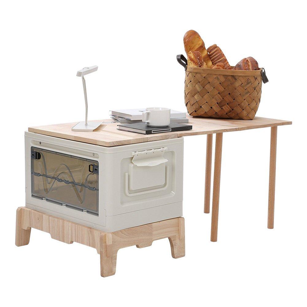 Breeins  Foldable Camping Storage Box With Table - White And Brown