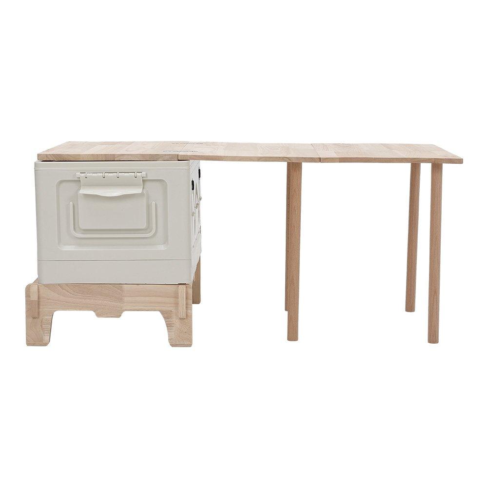 White And Brown - Breeins Camping - Foldable Camping Storage Box with Table - 3