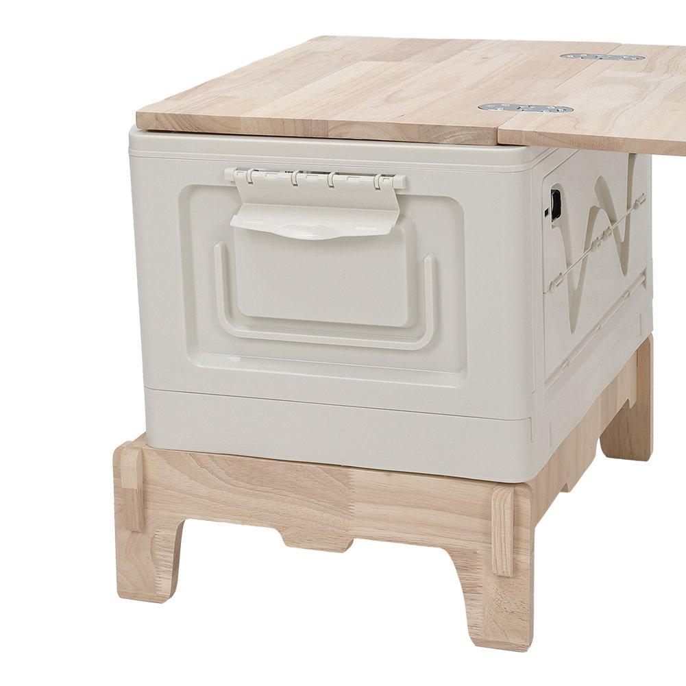 White And Brown - Breeins Camping - Foldable Camping Storage Box with Table - 5