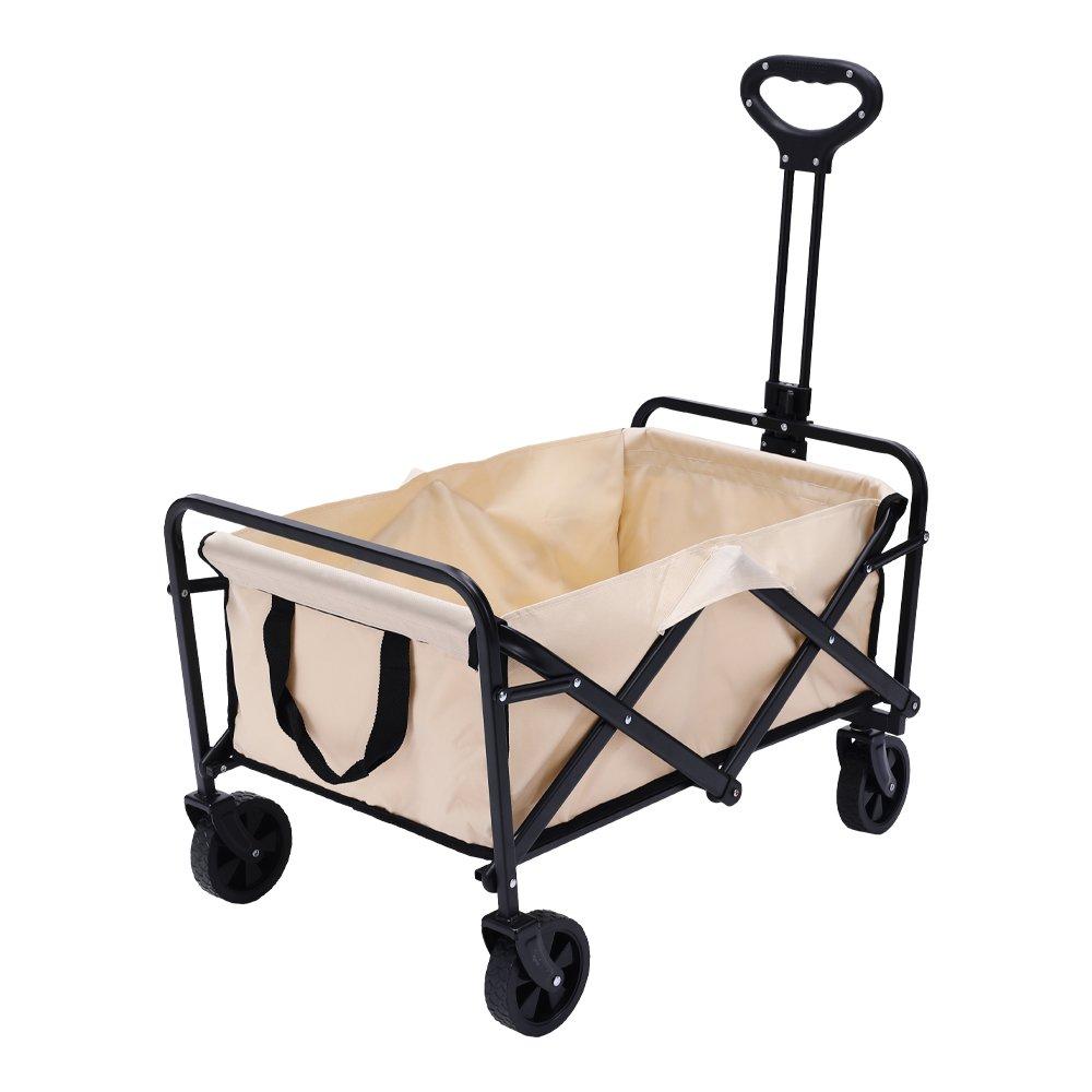 Beige - Breeins - Flat Fold Beige Camping Trolley - 1