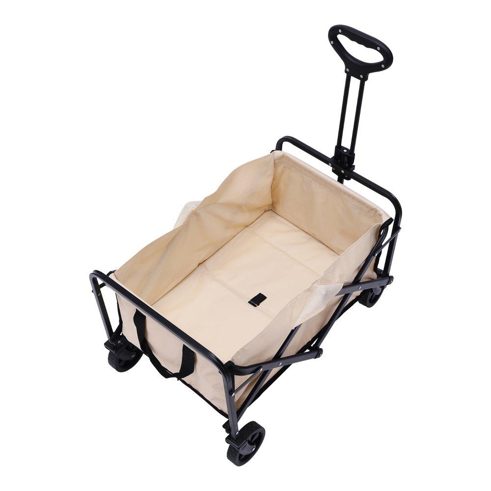 Beige - Breeins - Flat Fold Beige Camping Trolley - 3